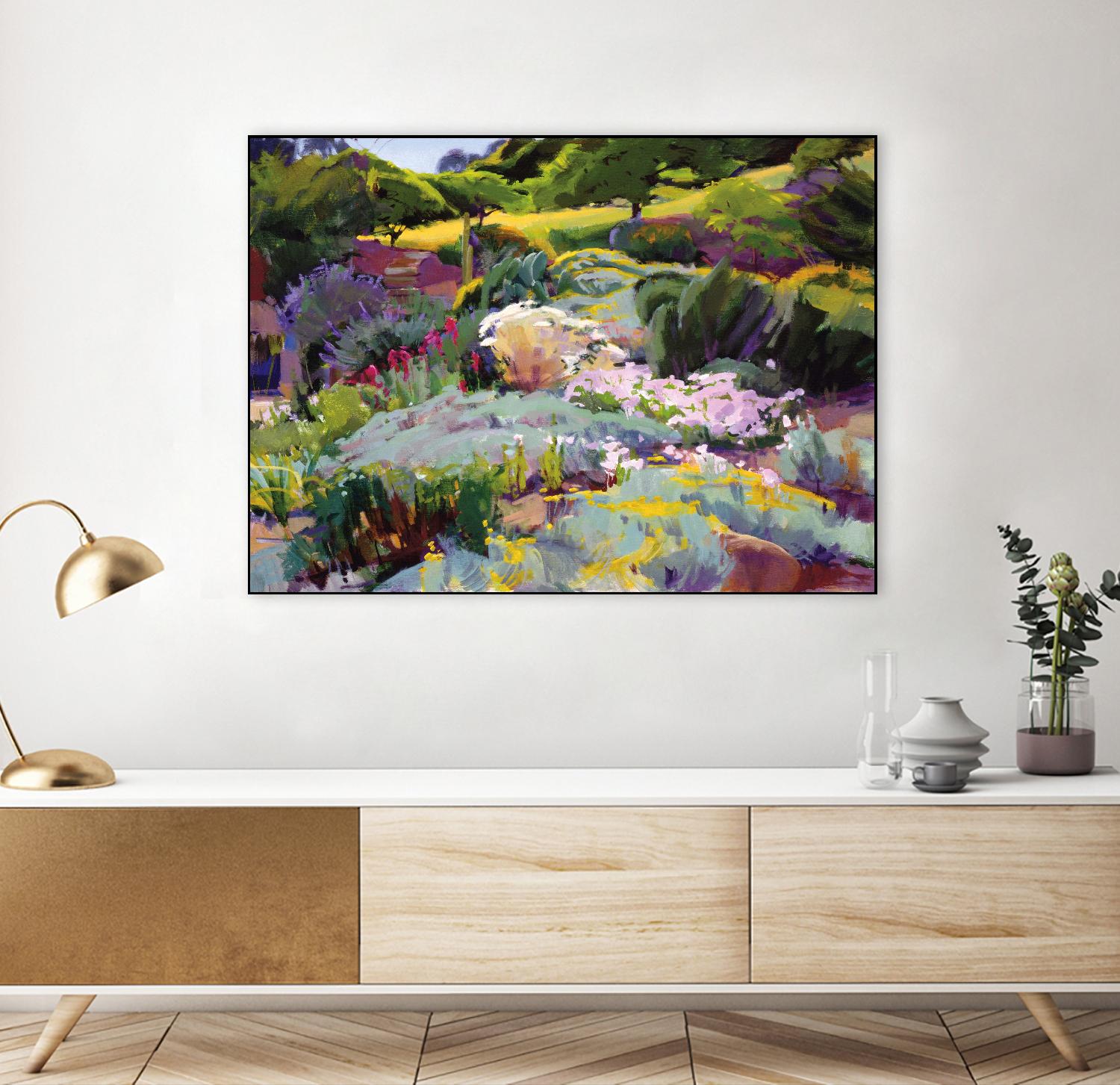 Hillside Garden by Marcia Burtt on GIANT ART - multicolor landscapes; contemporary