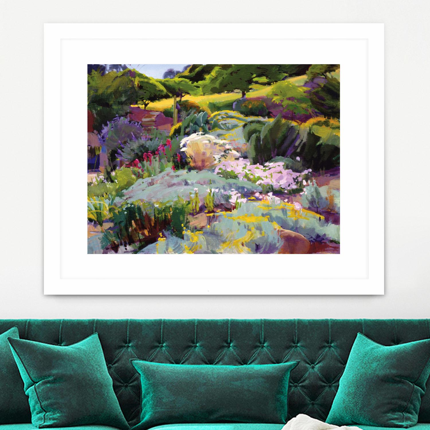 Hillside Garden by Marcia Burtt on GIANT ART - multicolor landscapes; contemporary