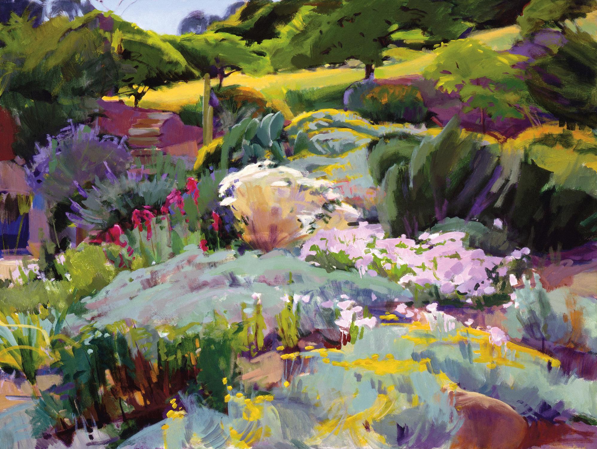 Hillside Garden by Marcia Burtt on GIANT ART - multicolor landscapes; contemporary