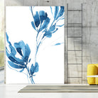 Blue Move 1 by Lesia Binkin on GIANT ART - blue, white floral/still life, patterns, plants