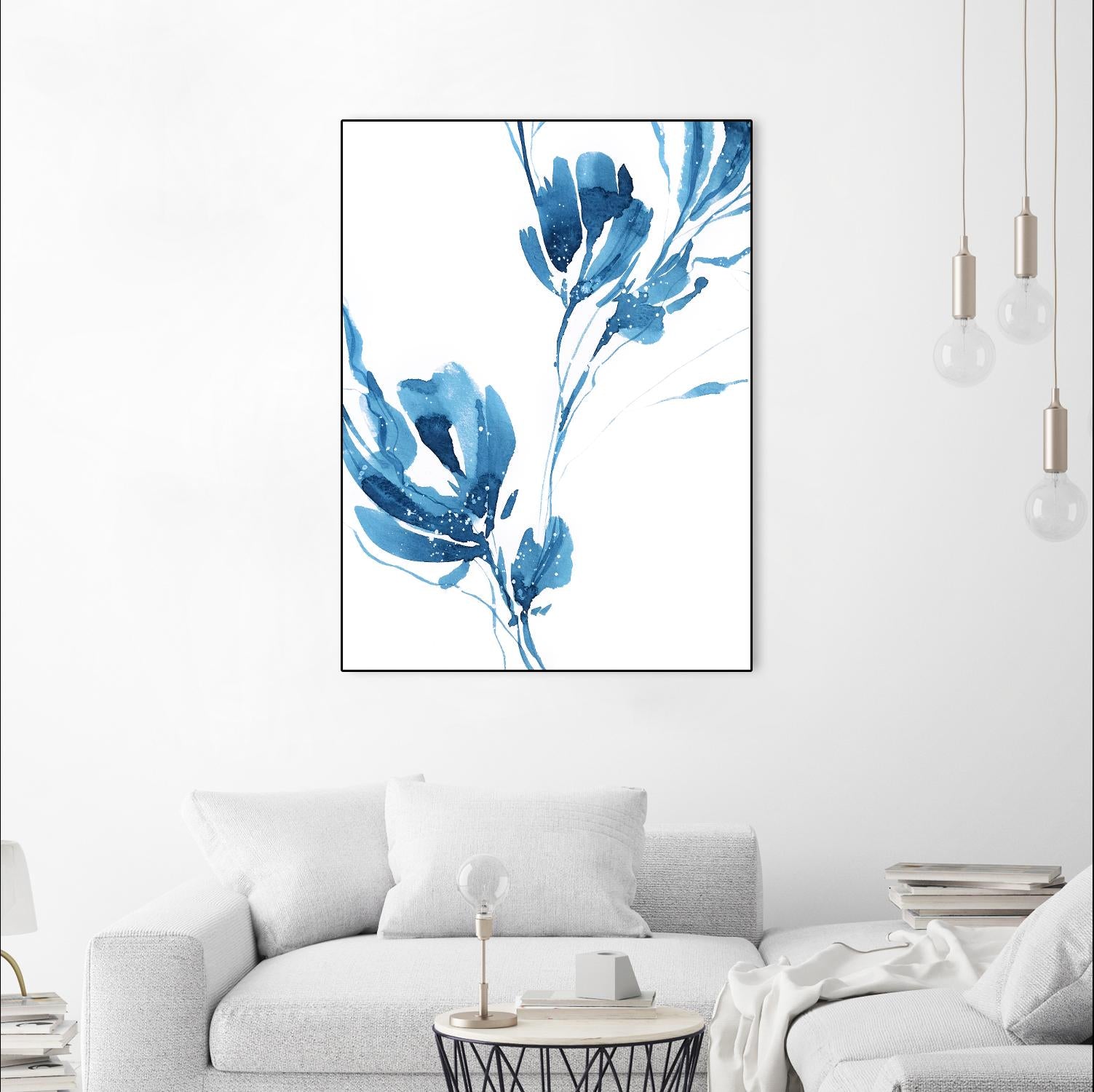 Blue Move 1 by Lesia Binkin on GIANT ART - blue, white floral/still life, patterns, plants