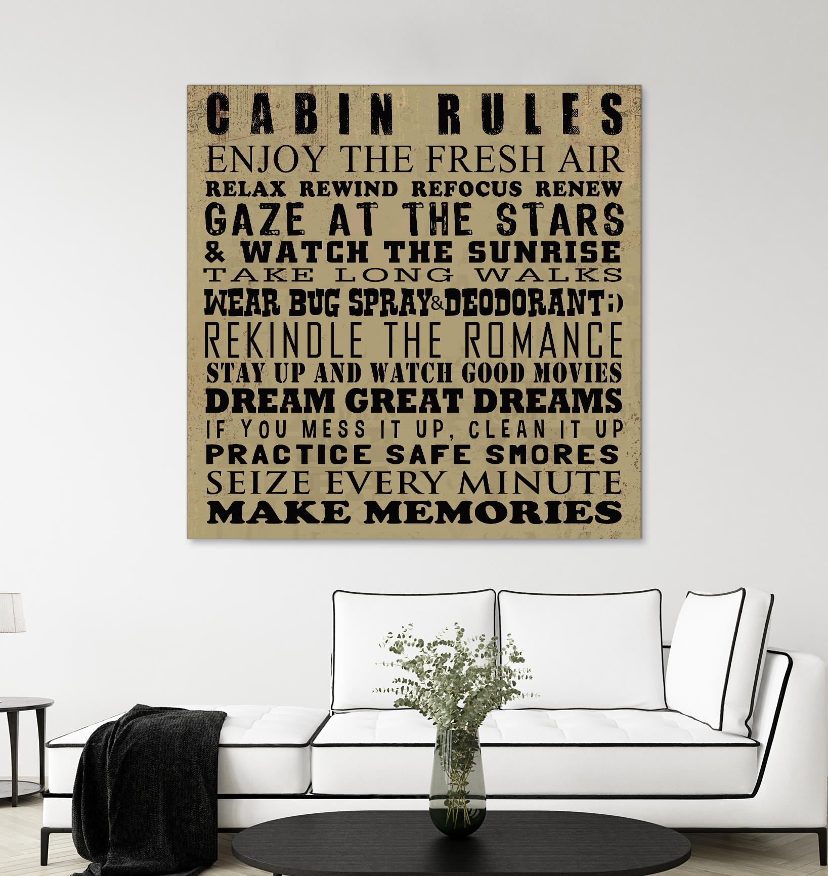 Cabin Rules by Jim Baldwin on GIANT ART - multicolor inspirational