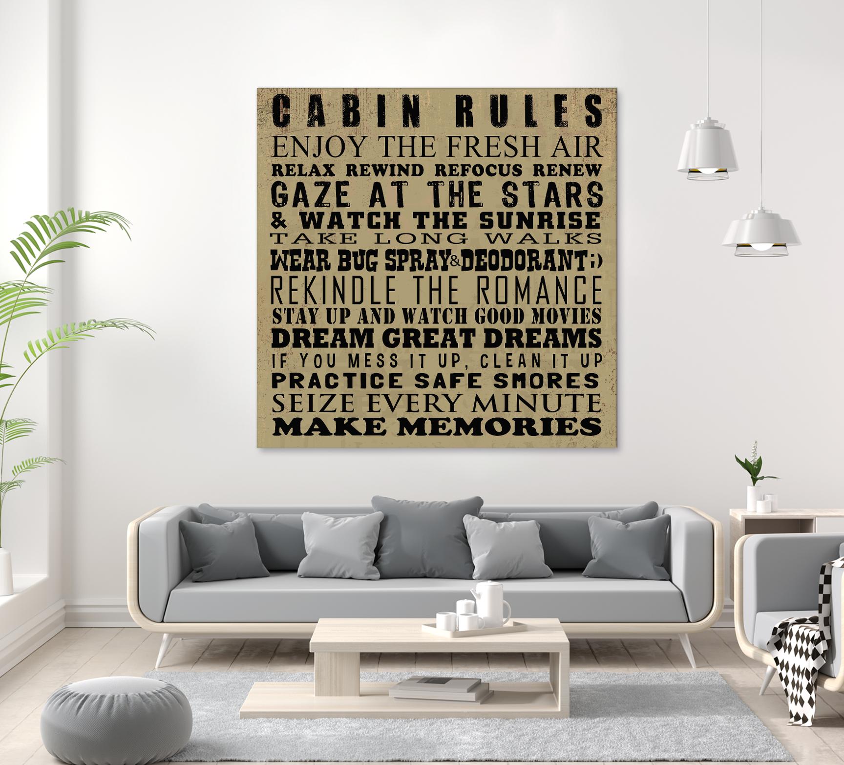 Cabin Rules by Jim Baldwin on GIANT ART - multicolor inspirational