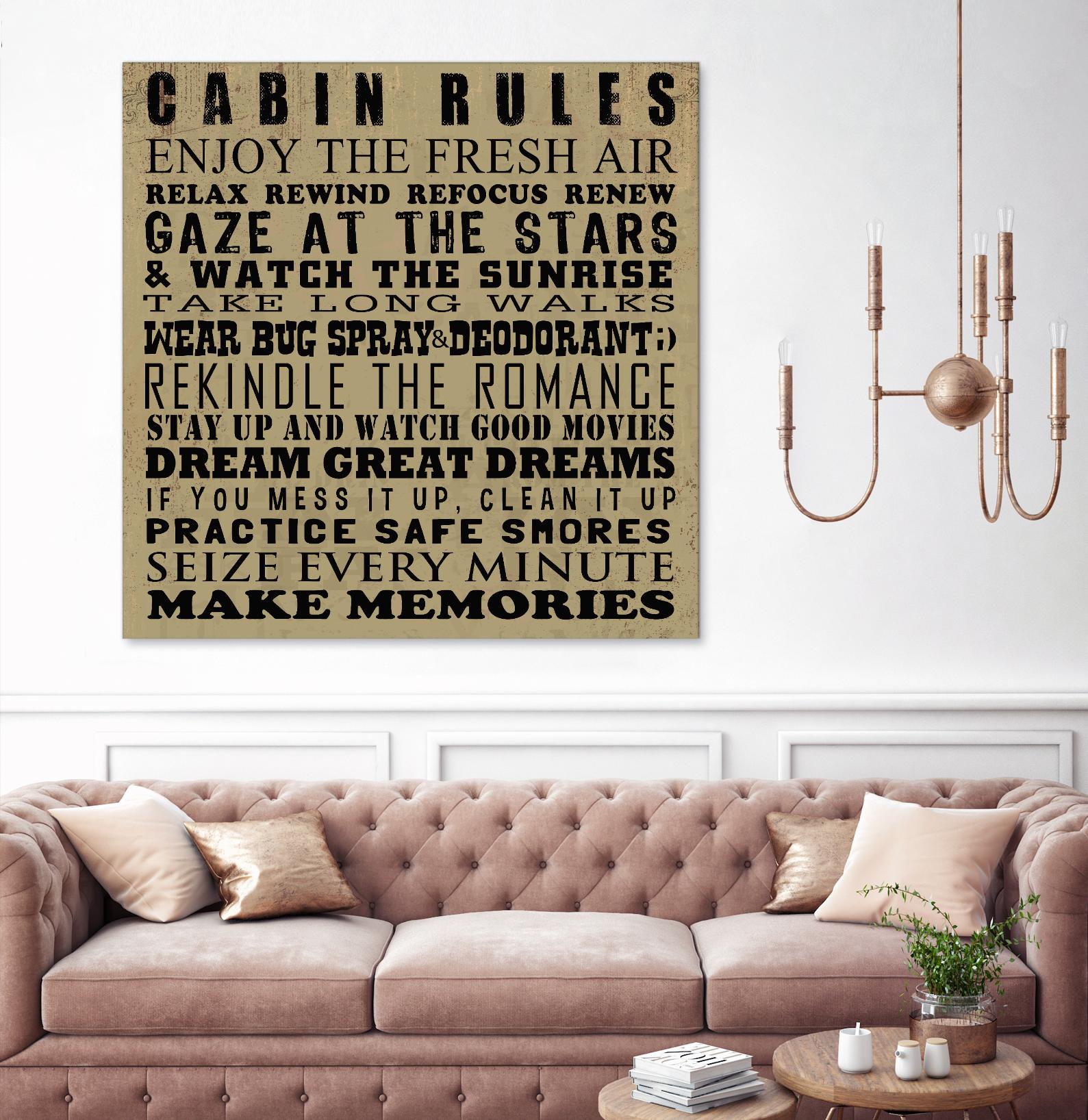Cabin Rules by Jim Baldwin on GIANT ART - multicolor inspirational