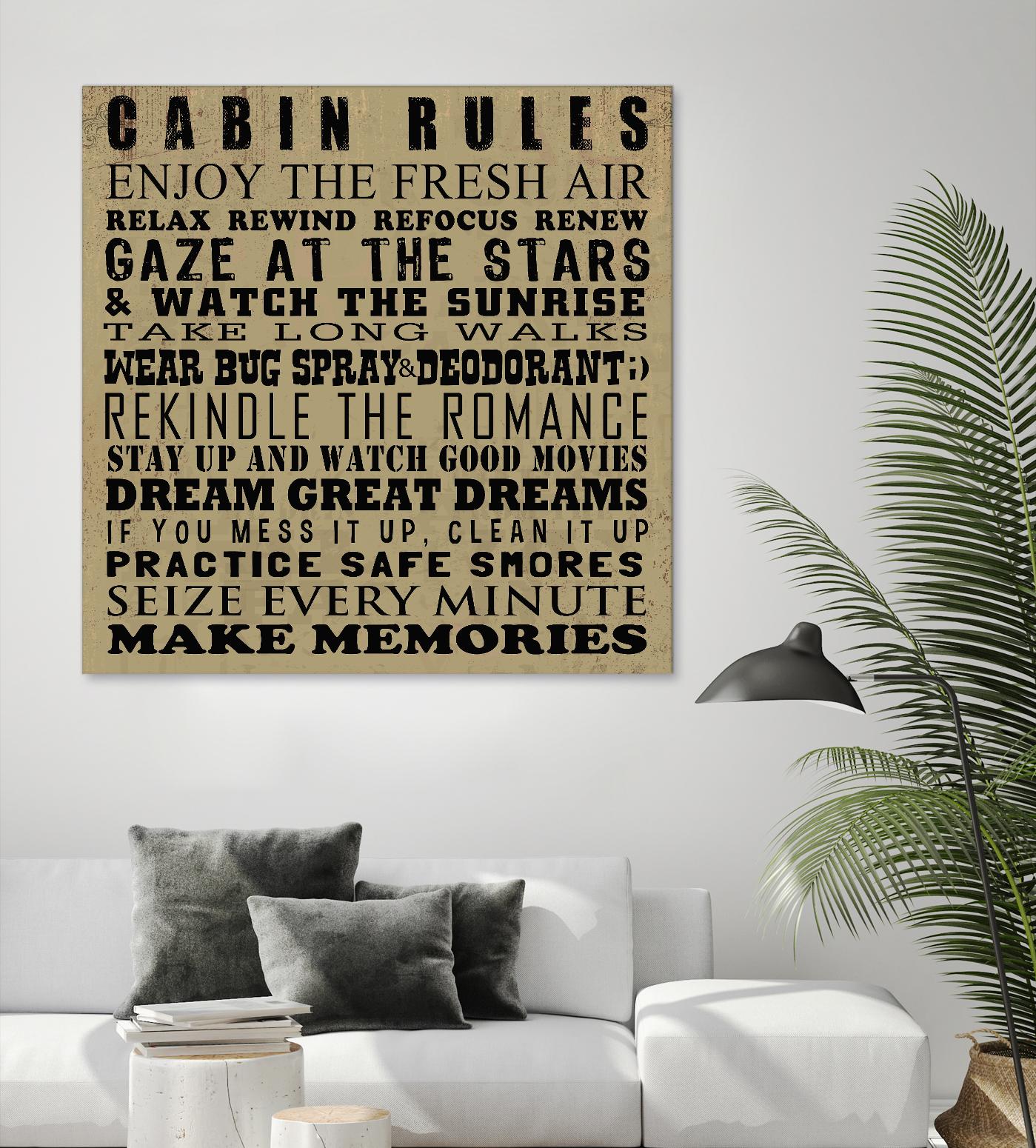 Cabin Rules by Jim Baldwin on GIANT ART - multicolor inspirational
