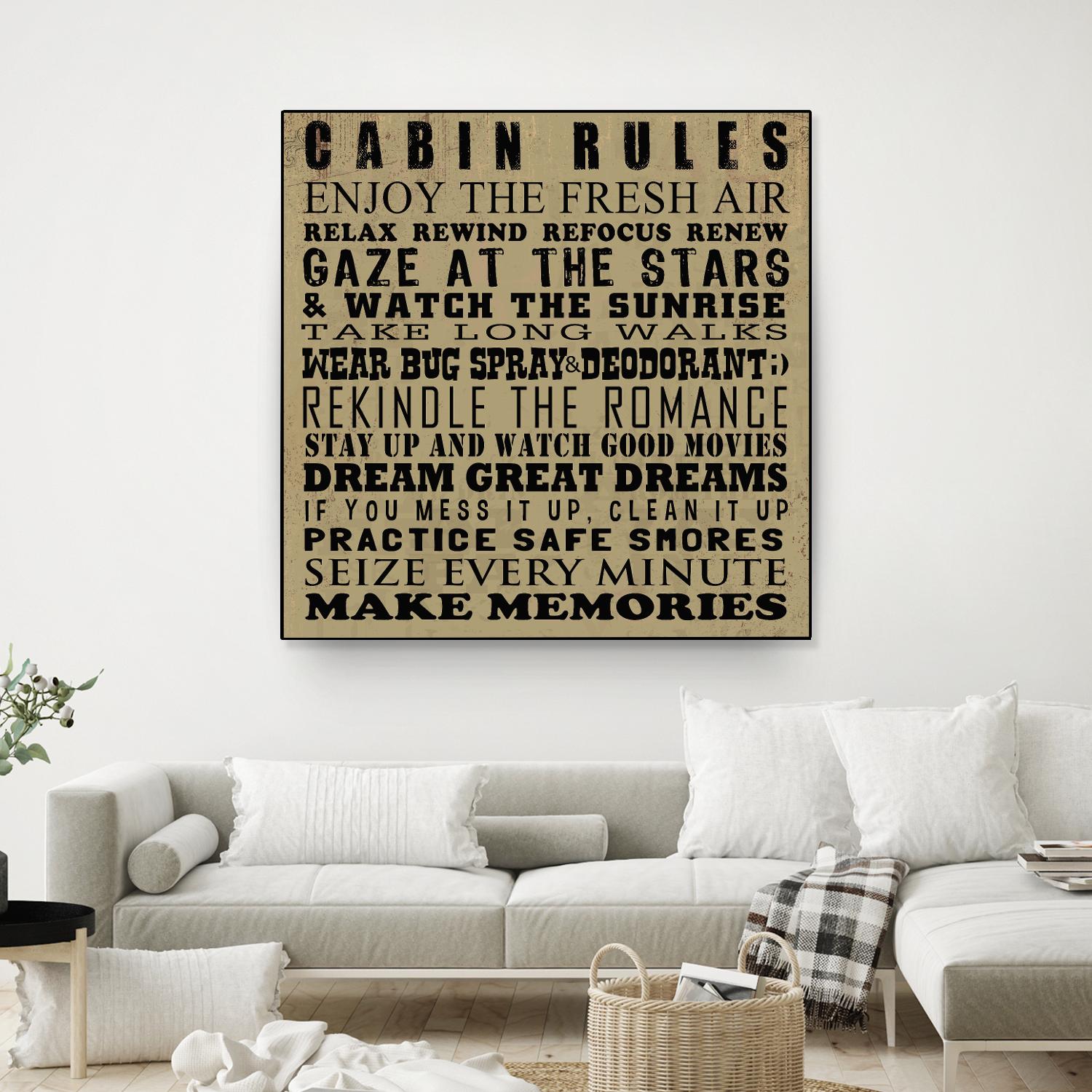 Cabin Rules by Jim Baldwin on GIANT ART - multicolor inspirational
