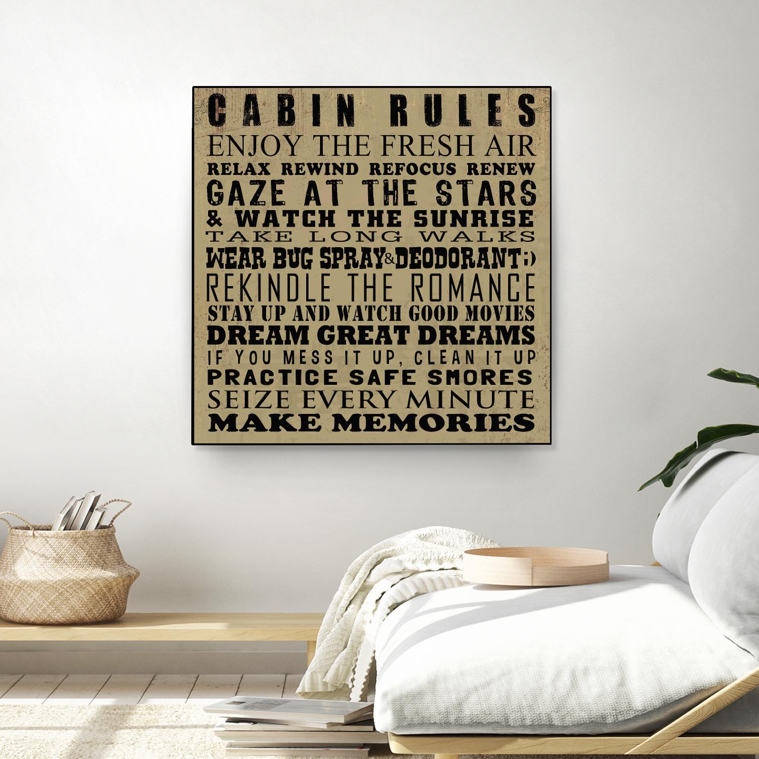 Cabin Rules by Jim Baldwin on GIANT ART - multicolor inspirational