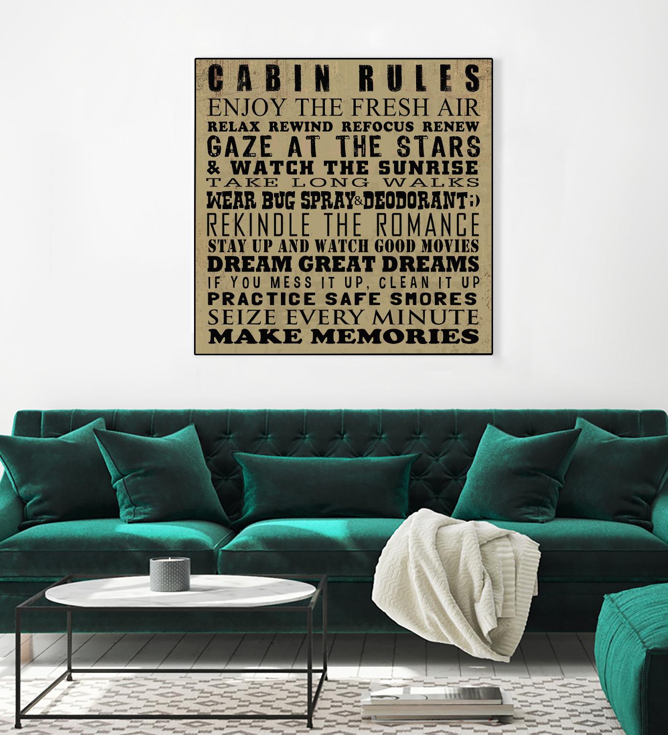 Cabin Rules by Jim Baldwin on GIANT ART - multicolor inspirational