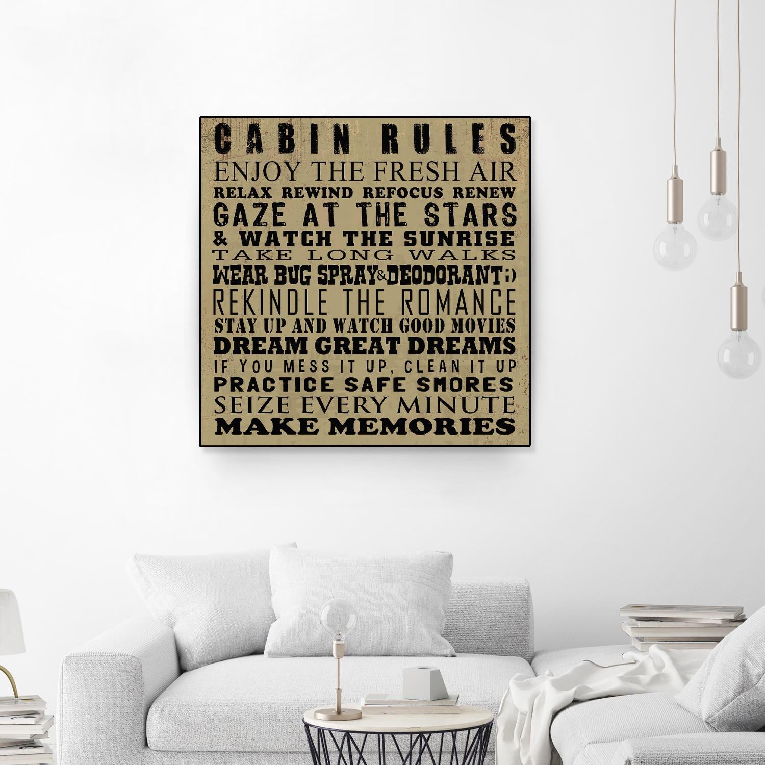 Cabin Rules by Jim Baldwin on GIANT ART - multicolor inspirational