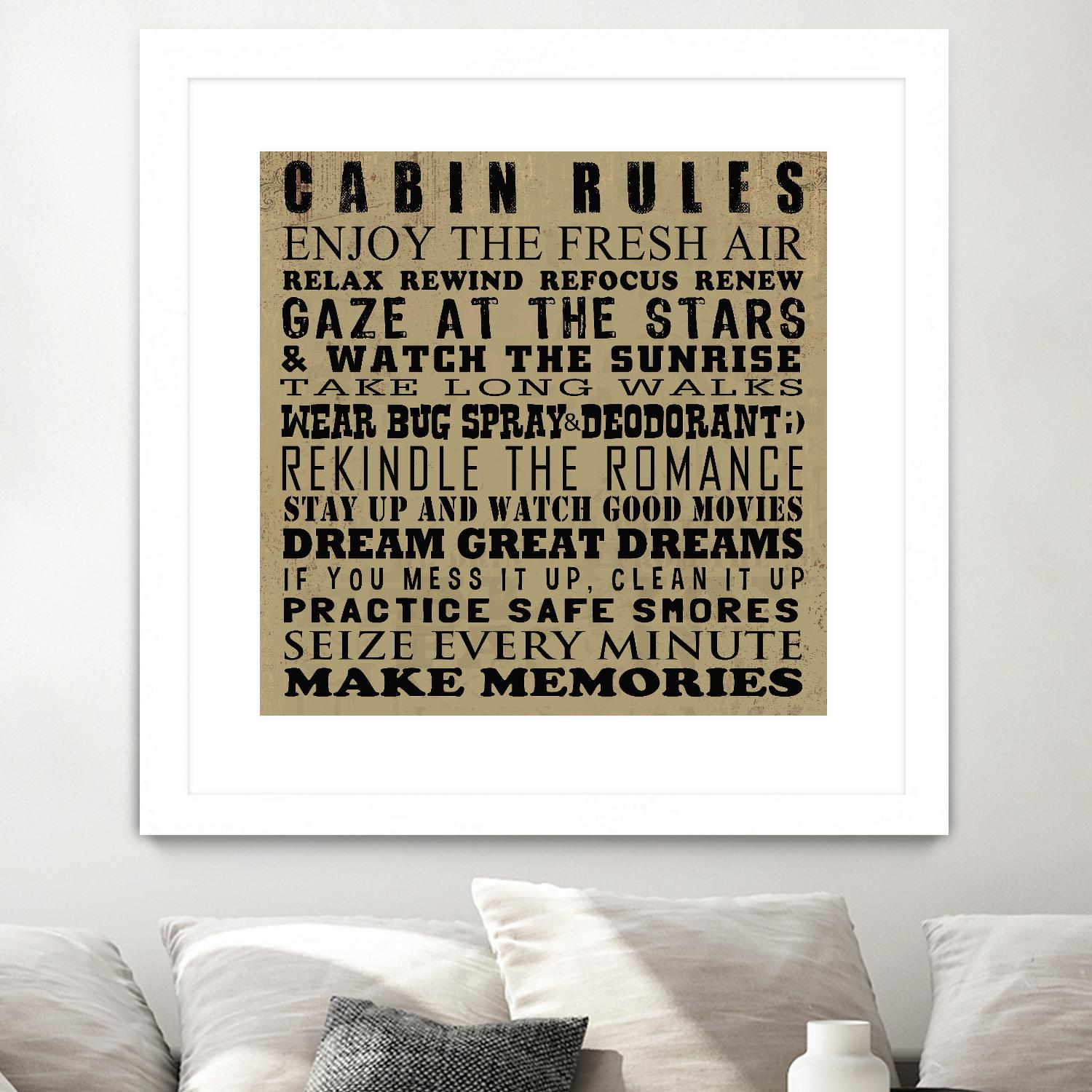 Cabin Rules by Jim Baldwin on GIANT ART - multicolor inspirational