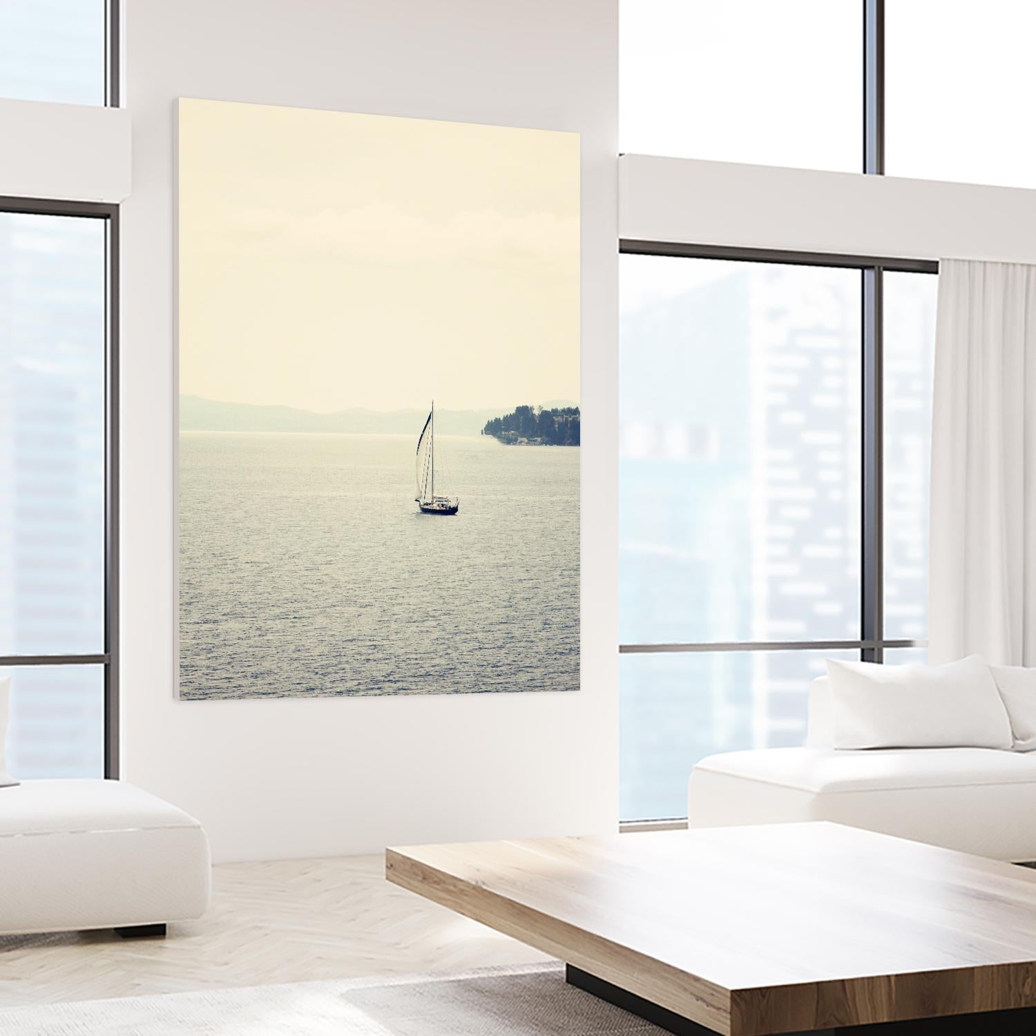 Hazy Sea by Sylvia Coomes on GIANT ART - black nautical