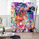 Gold Flowers by Justin Copeland on GIANT ART - multicolor ethnic; figurative; contemporary