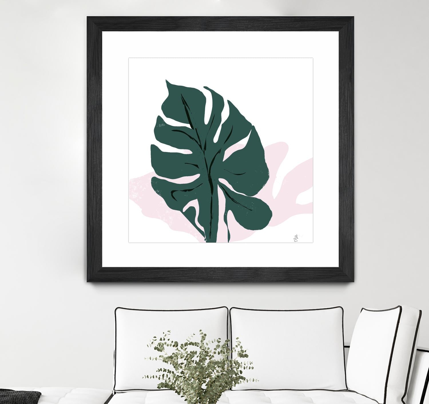 Pink Shadow by Niya Christine on GIANT ART - green contemporary, floral/still life, leaves