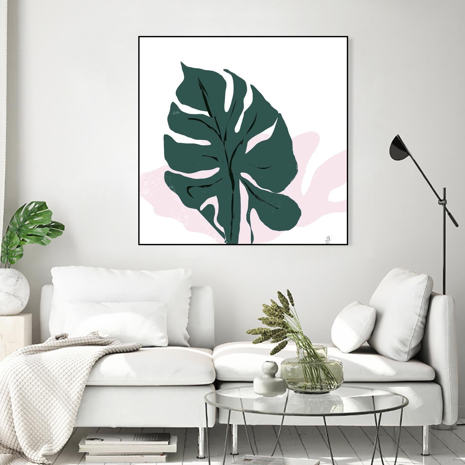 Pink Shadow by Niya Christine on GIANT ART - green contemporary, floral/still life, leaves