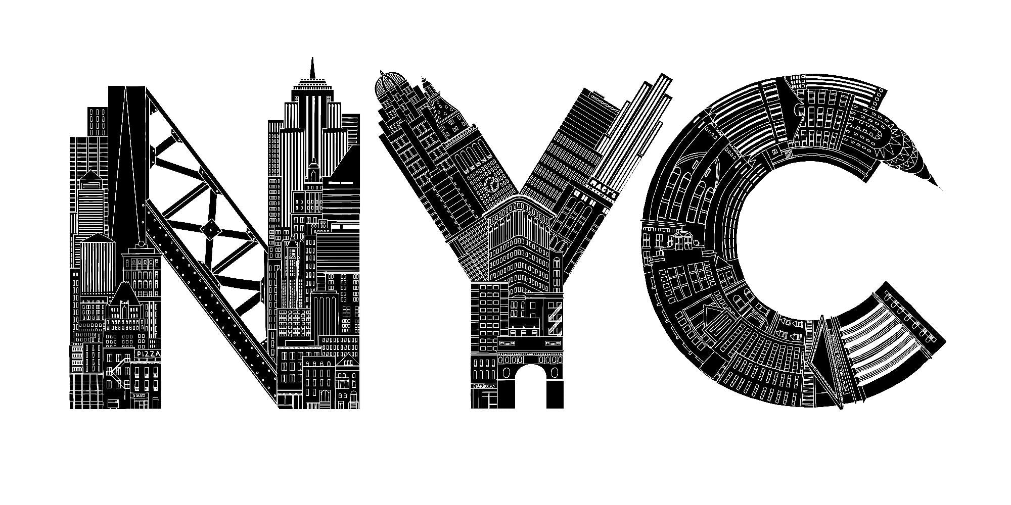 NYC by Robert Farkas on GIANT ART - white city scene