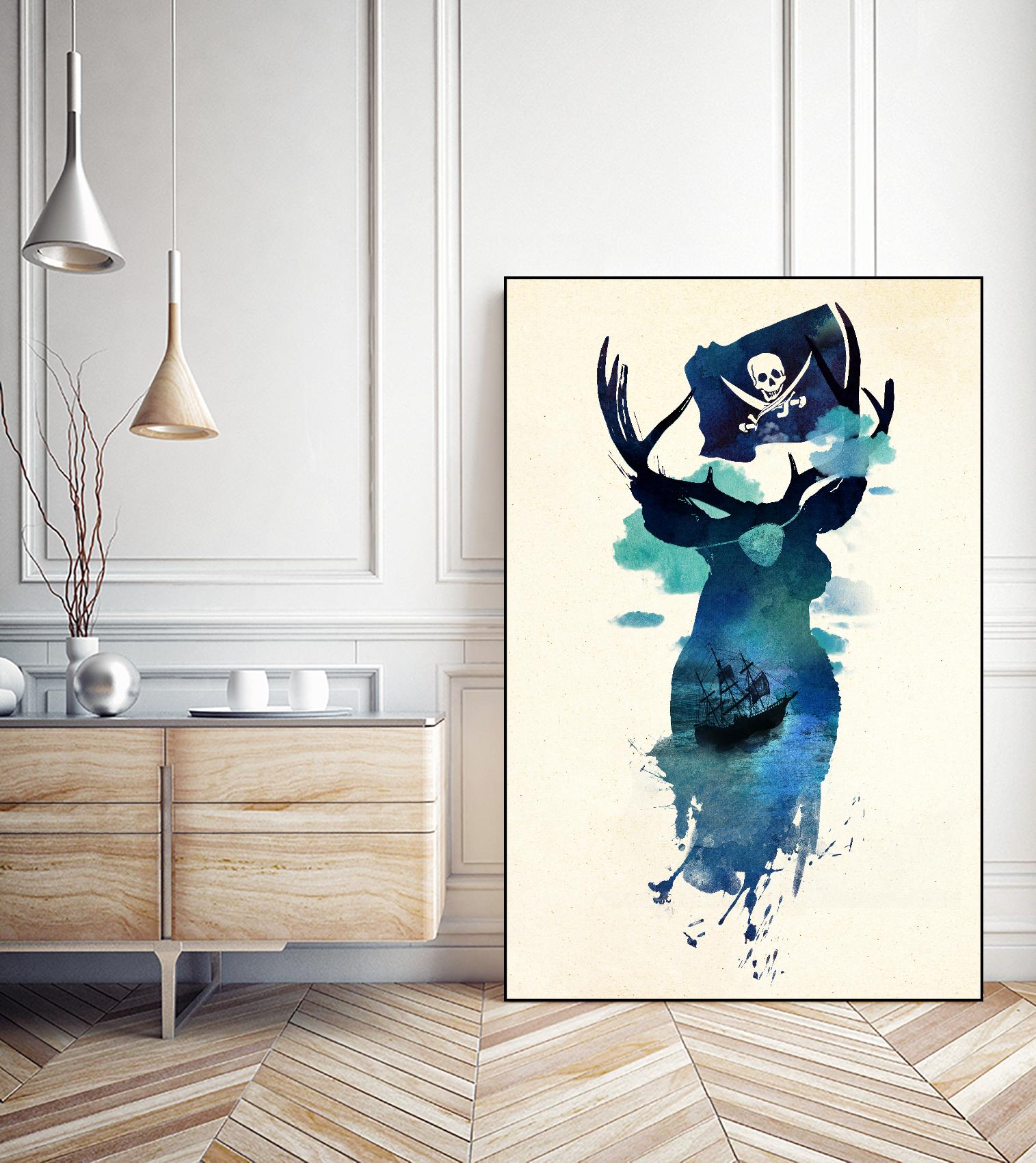 Captain Hook by Robert Farkas on GIANT ART - beige city scene