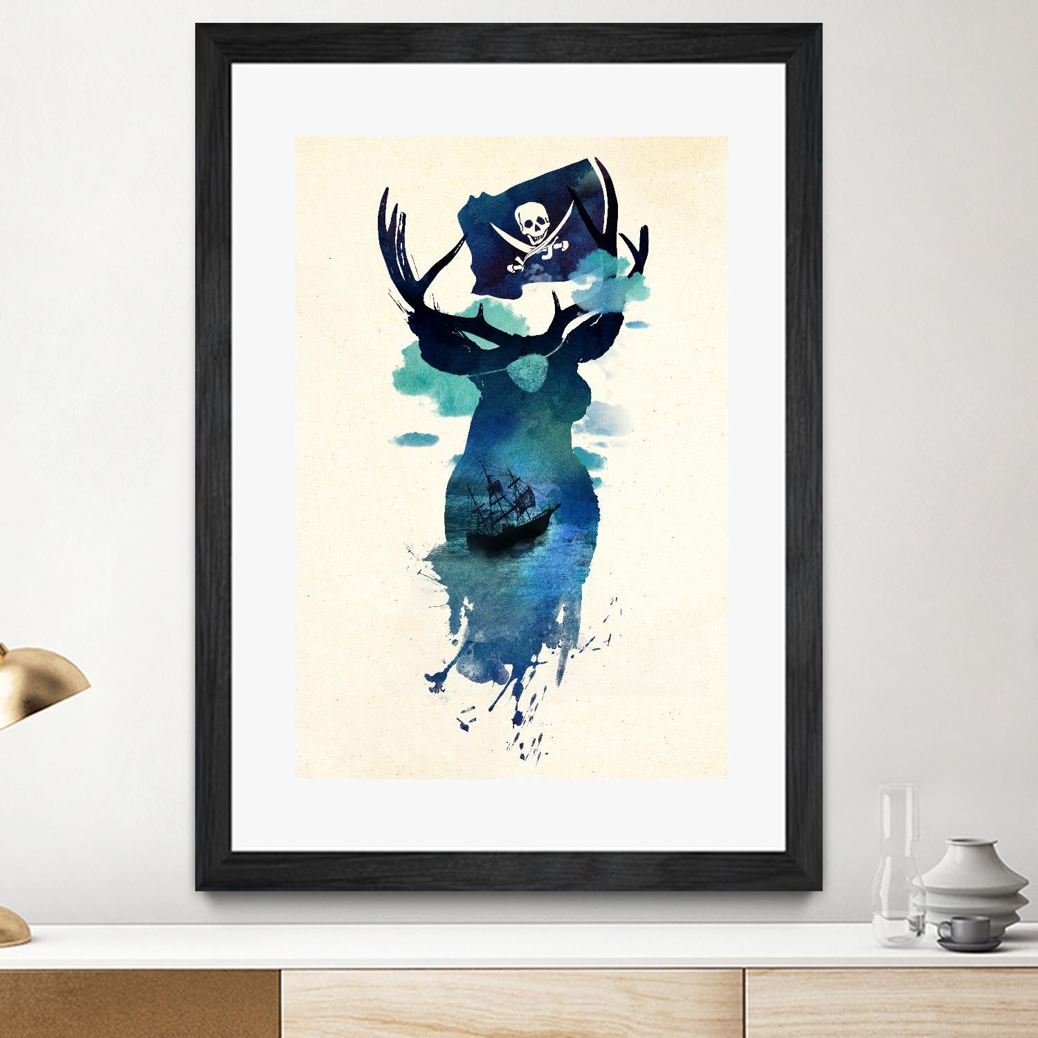 Captain Hook by Robert Farkas on GIANT ART - beige city scene