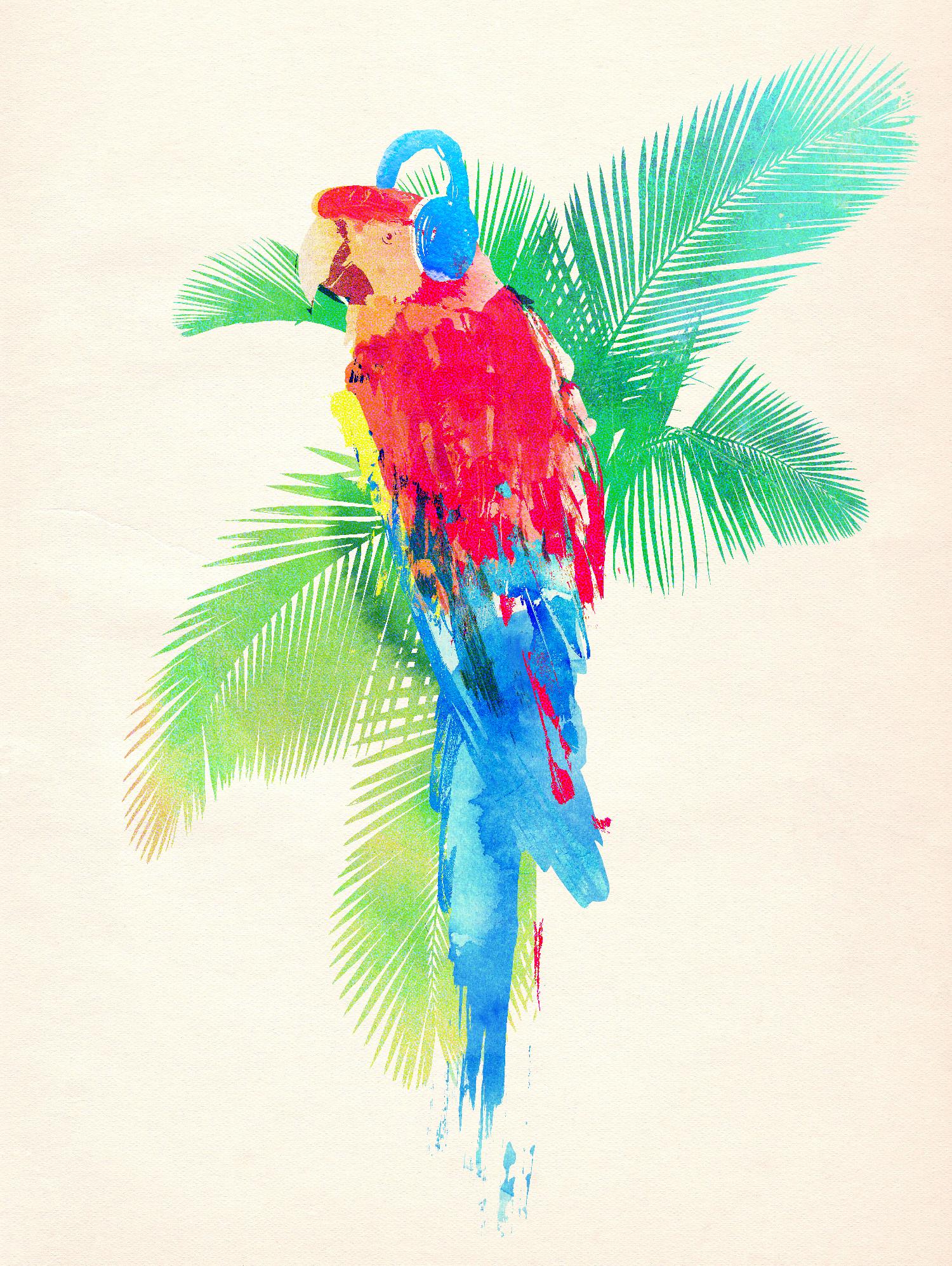 Tropical Party by Robert Farkas on GIANT ART - green animals