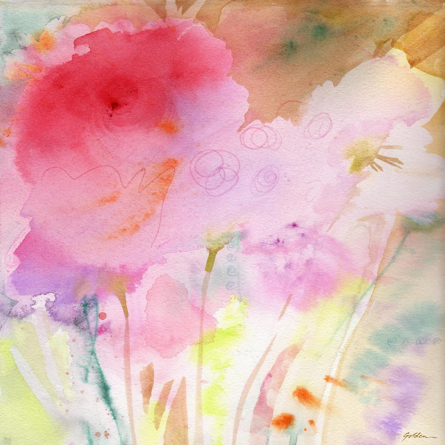 Pink Whisper by Sheila Golden on GIANT ART - multicolor contemporary; floral/still life; abstracts