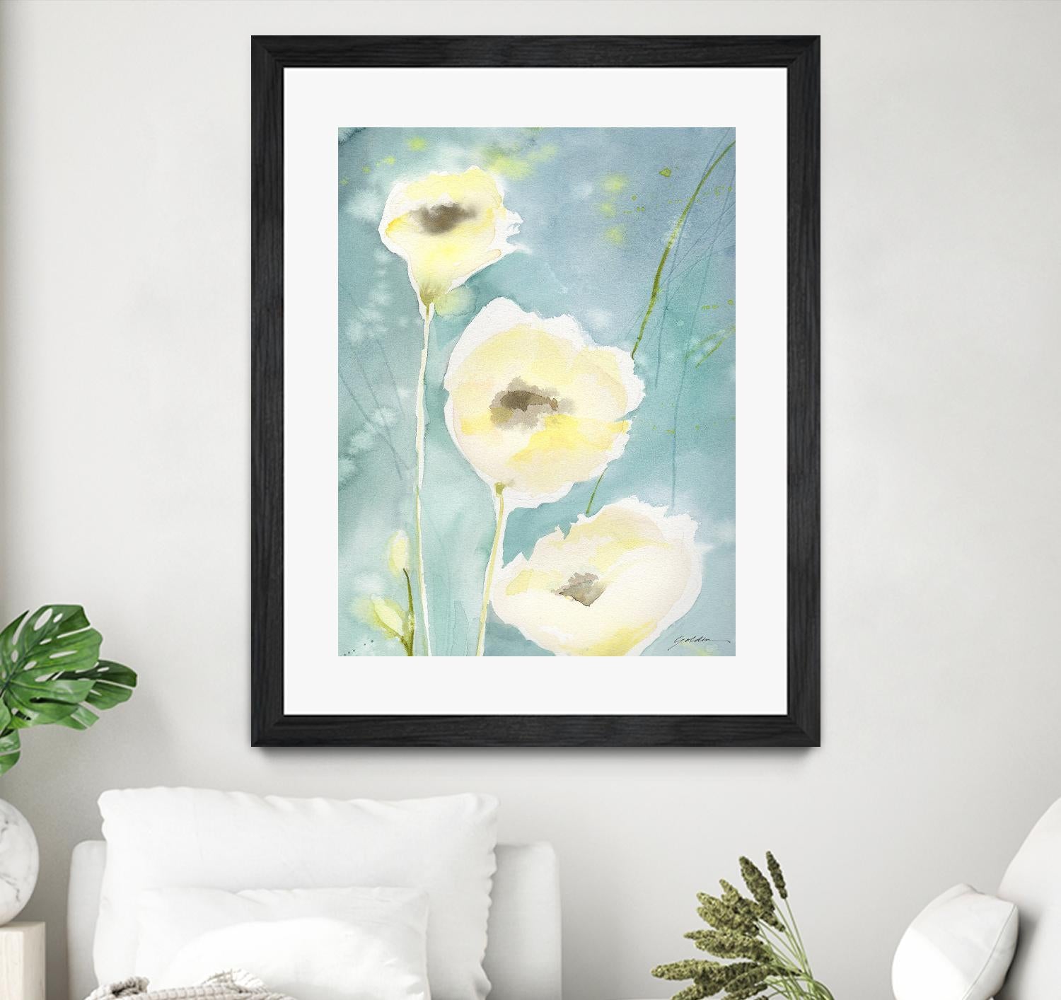 Teal Tones by Sheila Golden on GIANT ART - multicolor contemporary; floral/still life