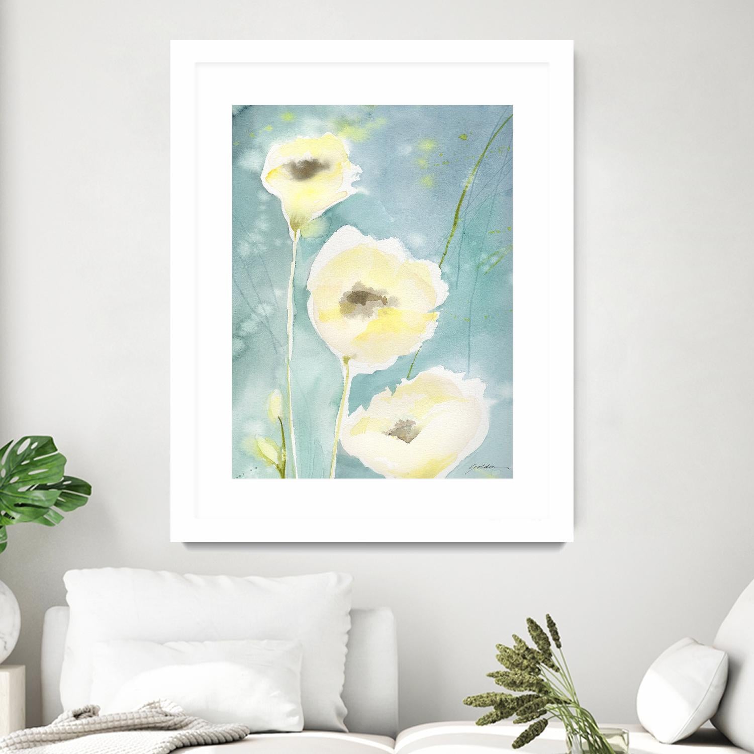 Teal Tones by Sheila Golden on GIANT ART - multicolor contemporary; floral/still life