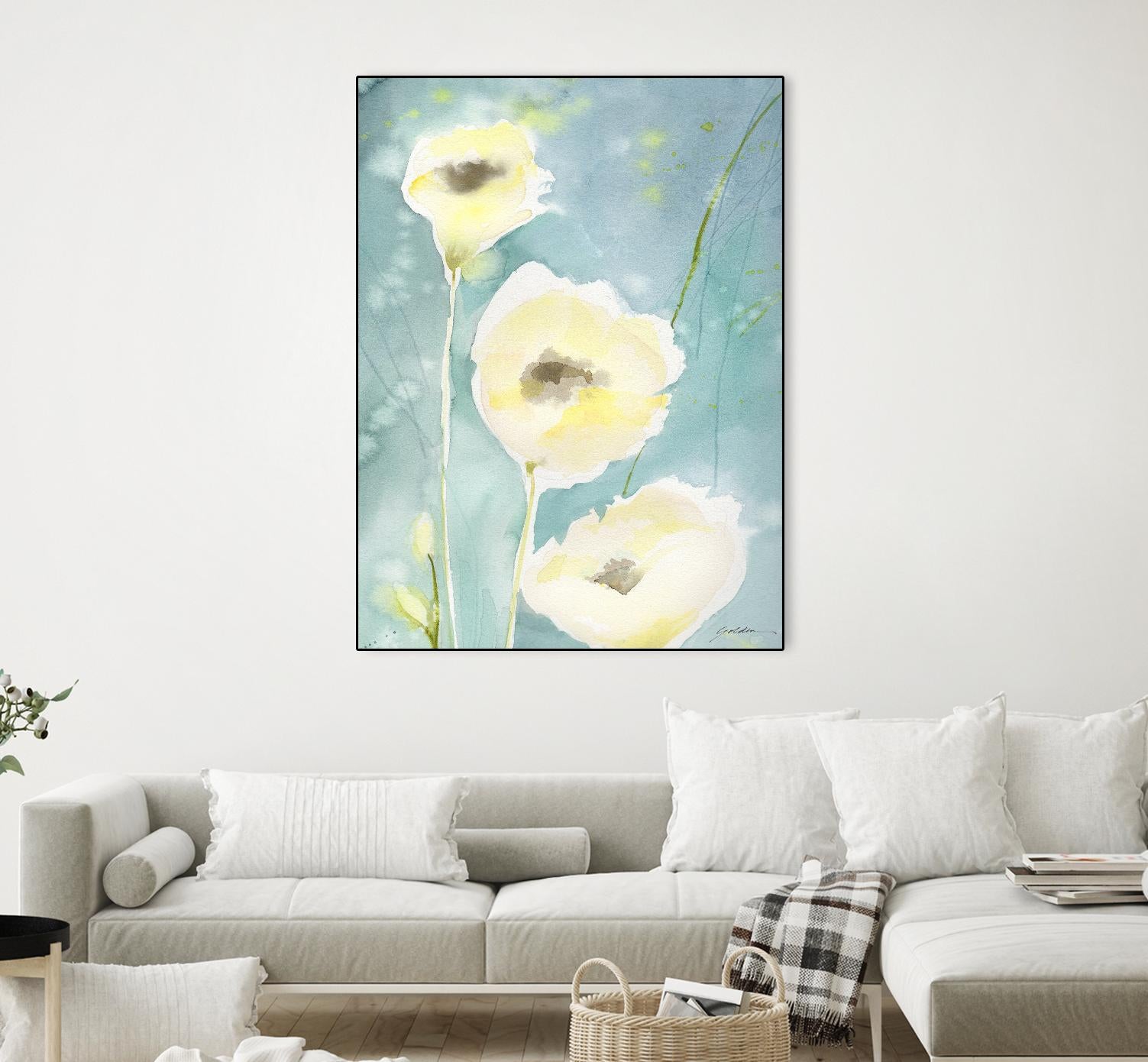 Teal Tones by Sheila Golden on GIANT ART - multicolor contemporary; floral/still life