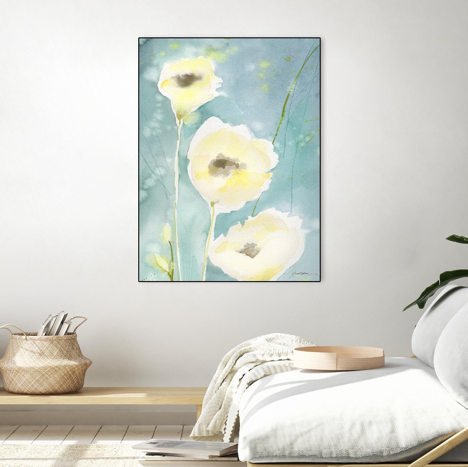 Teal Tones by Sheila Golden on GIANT ART - multicolor contemporary; floral/still life