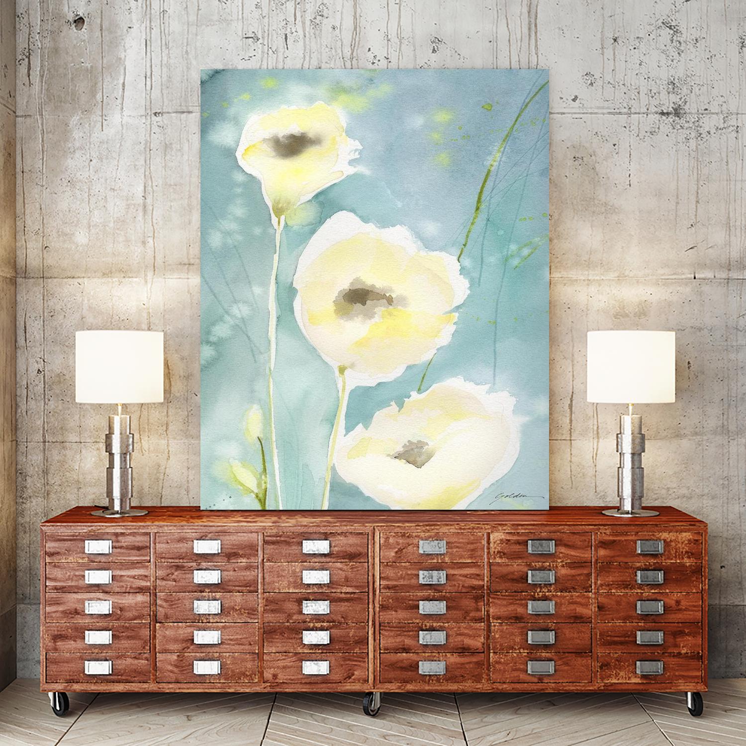 Teal Tones by Sheila Golden on GIANT ART - multicolor contemporary; floral/still life