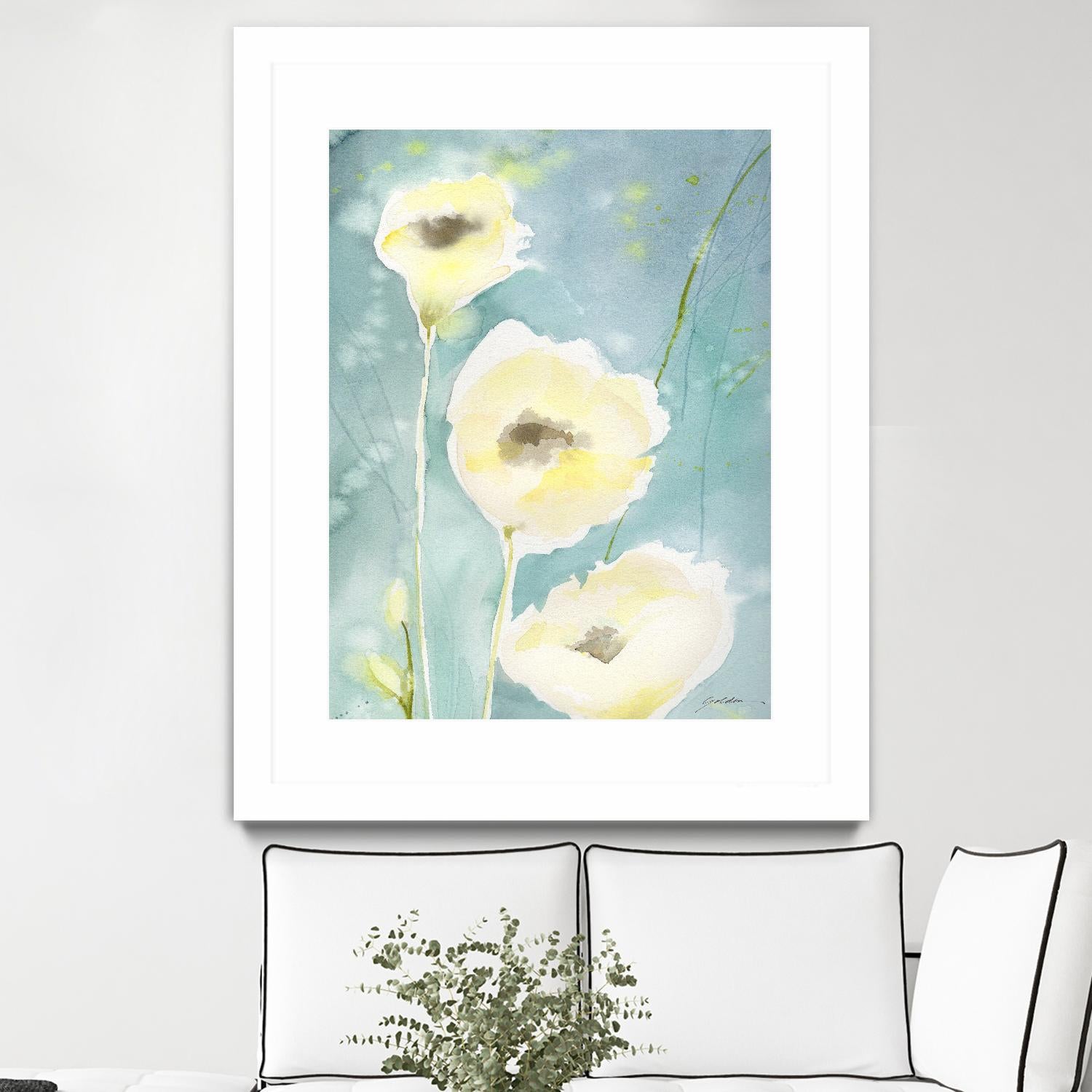 Teal Tones by Sheila Golden on GIANT ART - multicolor contemporary; floral/still life