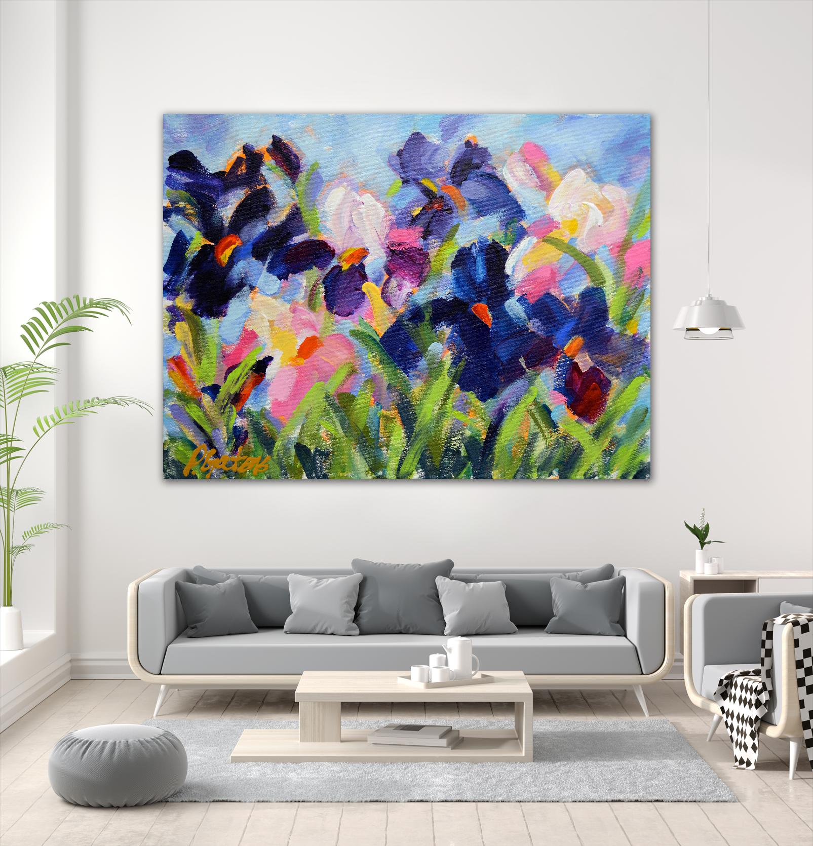 The Iris Show by Pamela Gatens on GIANT ART - multicolor floral/still life; contemporary