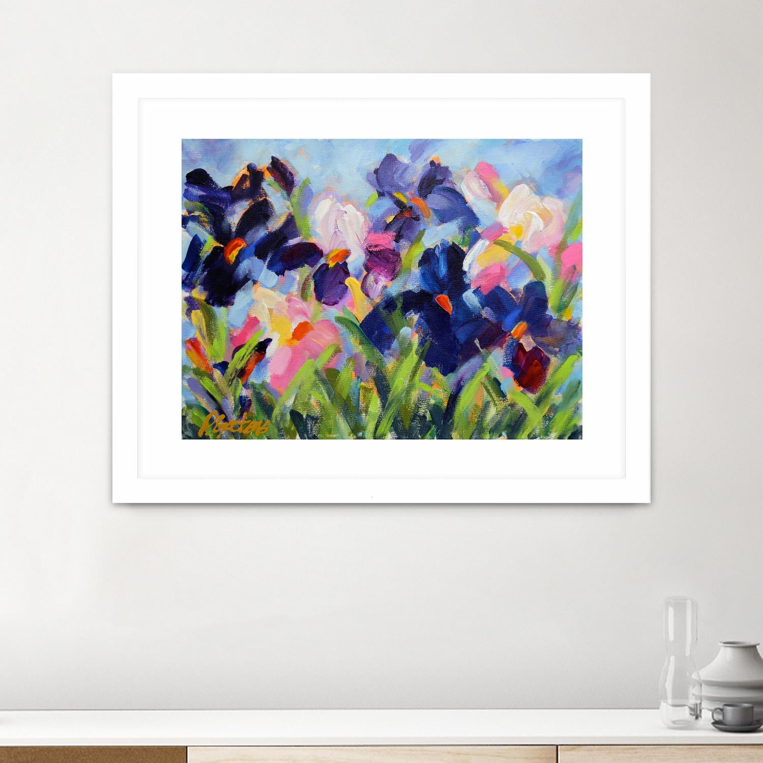 The Iris Show by Pamela Gatens on GIANT ART - multicolor floral/still life; contemporary