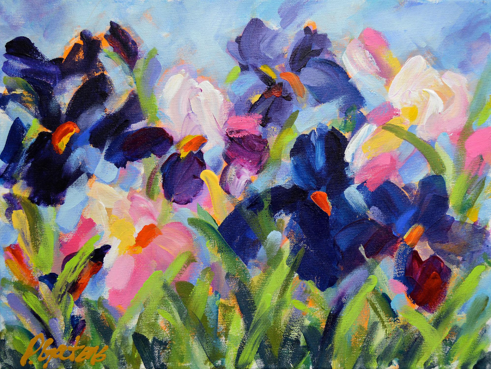 The Iris Show by Pamela Gatens on GIANT ART - multicolor floral/still life; contemporary