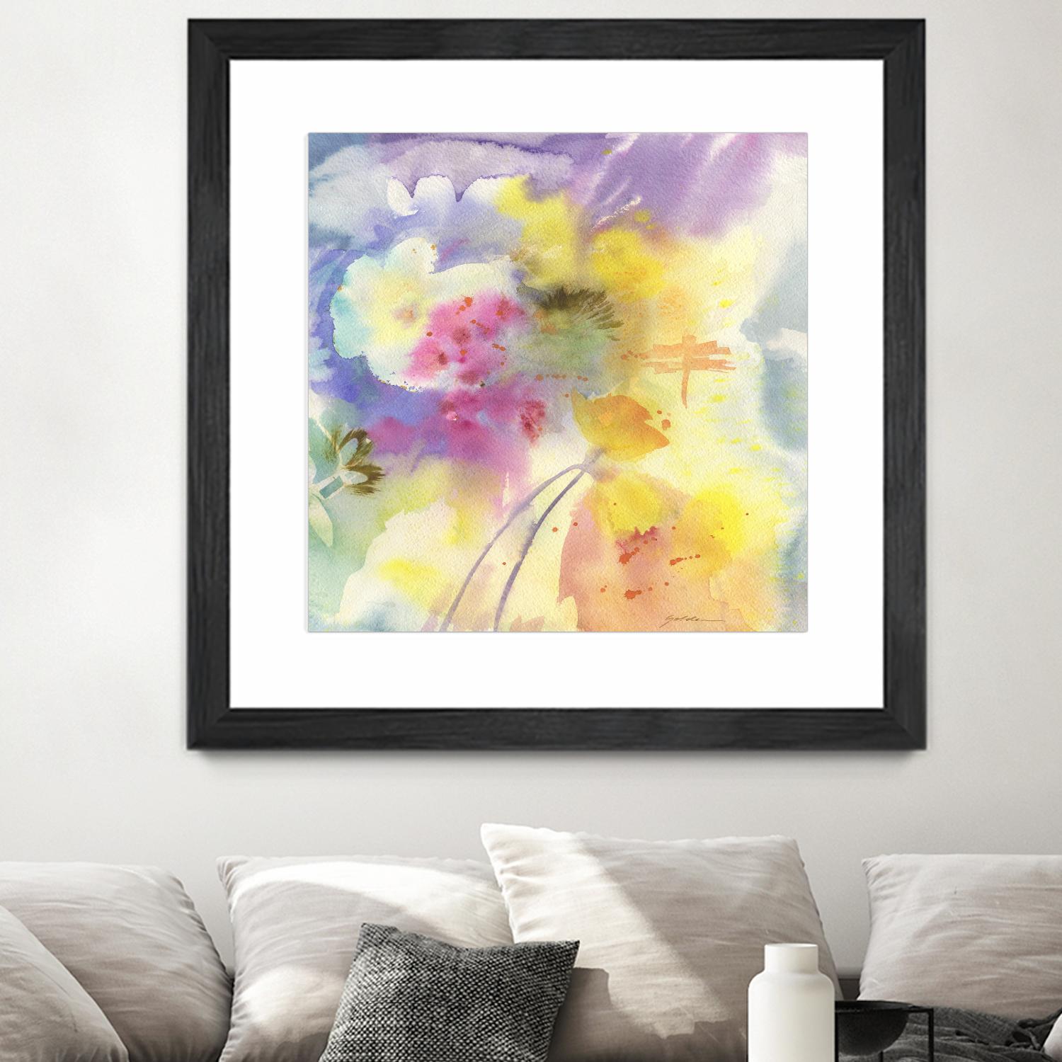 Dragonfly by Sheila Golden on GIANT ART - multicolor floral/still life; contemporary