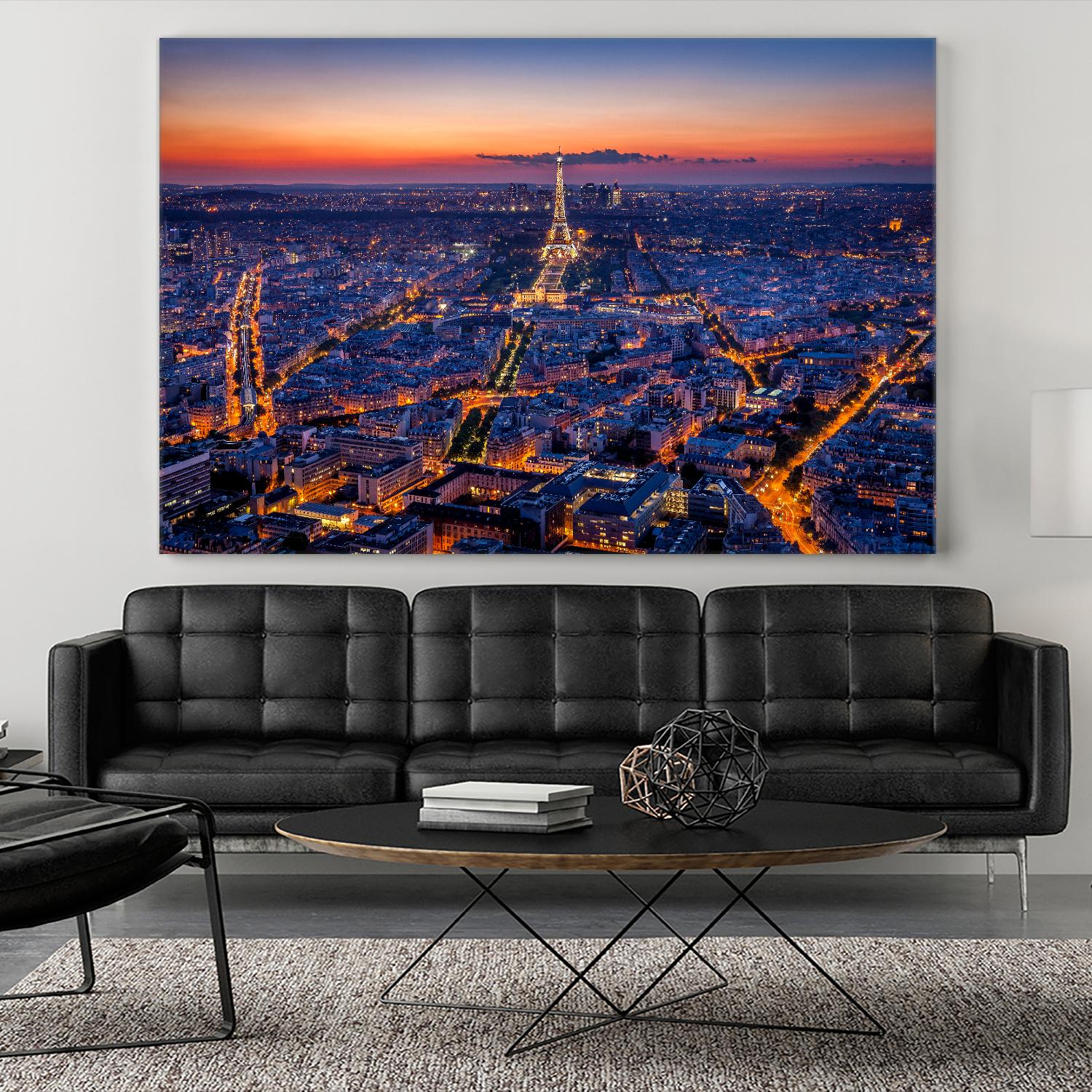 City Lights by H.J. Herrera on GIANT ART - orange city scene