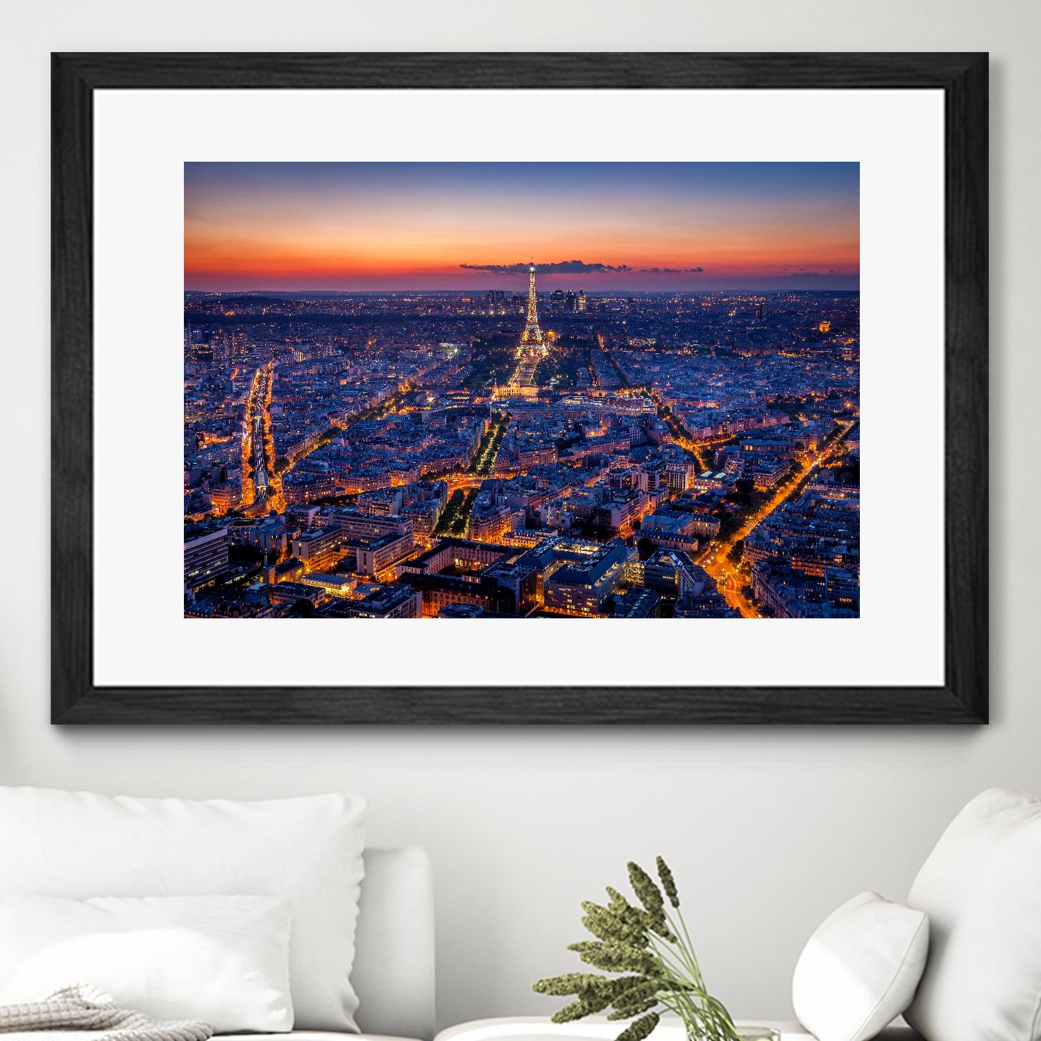 City Lights by H.J. Herrera on GIANT ART - orange city scene