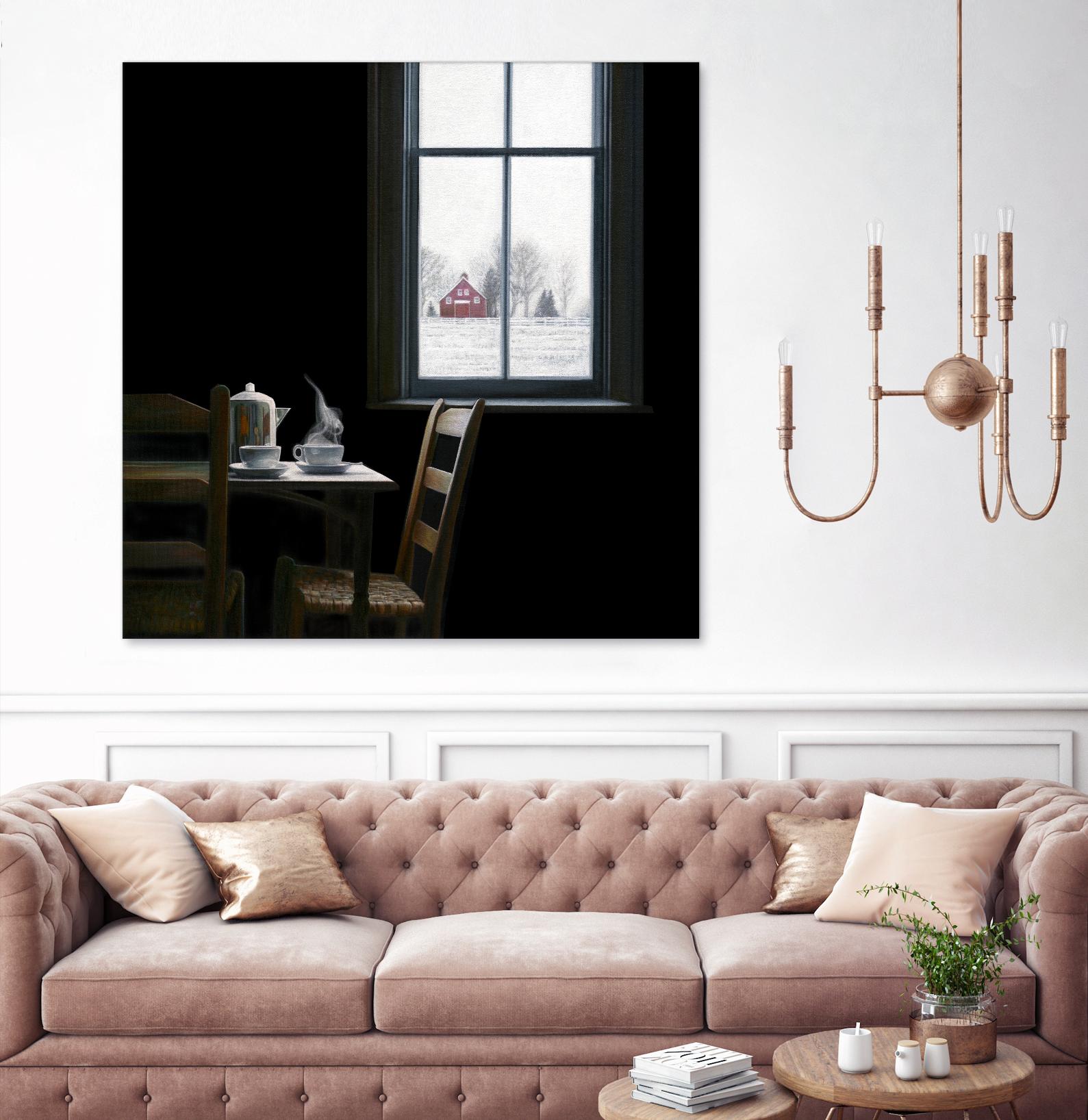 Pause by Karen Hollingsworth on GIANT ART - multi floral/still life, landscapes, chairs, coffee, farms, interiors, snow, winter, country/rural