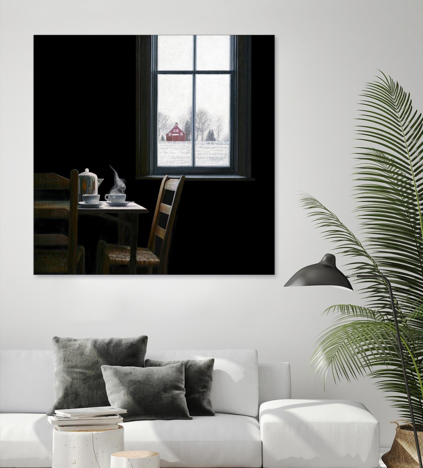 Pause by Karen Hollingsworth on GIANT ART - multi floral/still life, landscapes, chairs, coffee, farms, interiors, snow, winter, country/rural