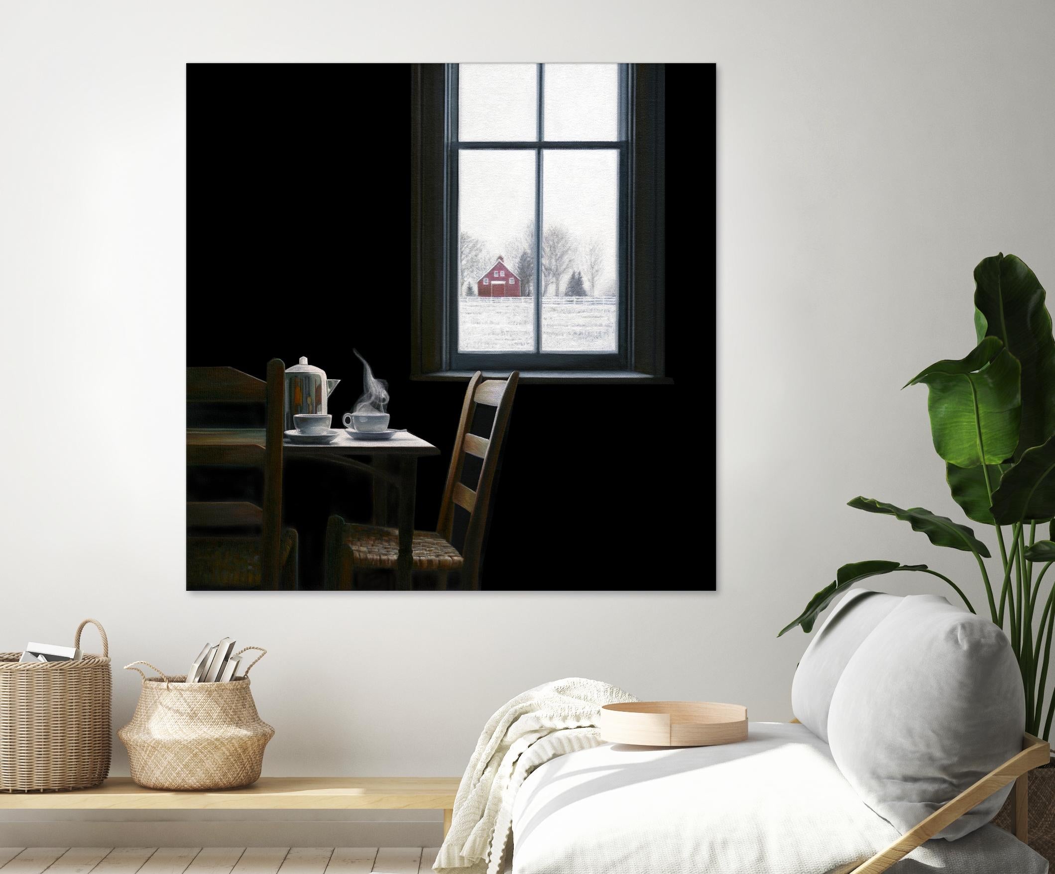 Pause by Karen Hollingsworth on GIANT ART - multi floral/still life, landscapes, chairs, coffee, farms, interiors, snow, winter, country/rural