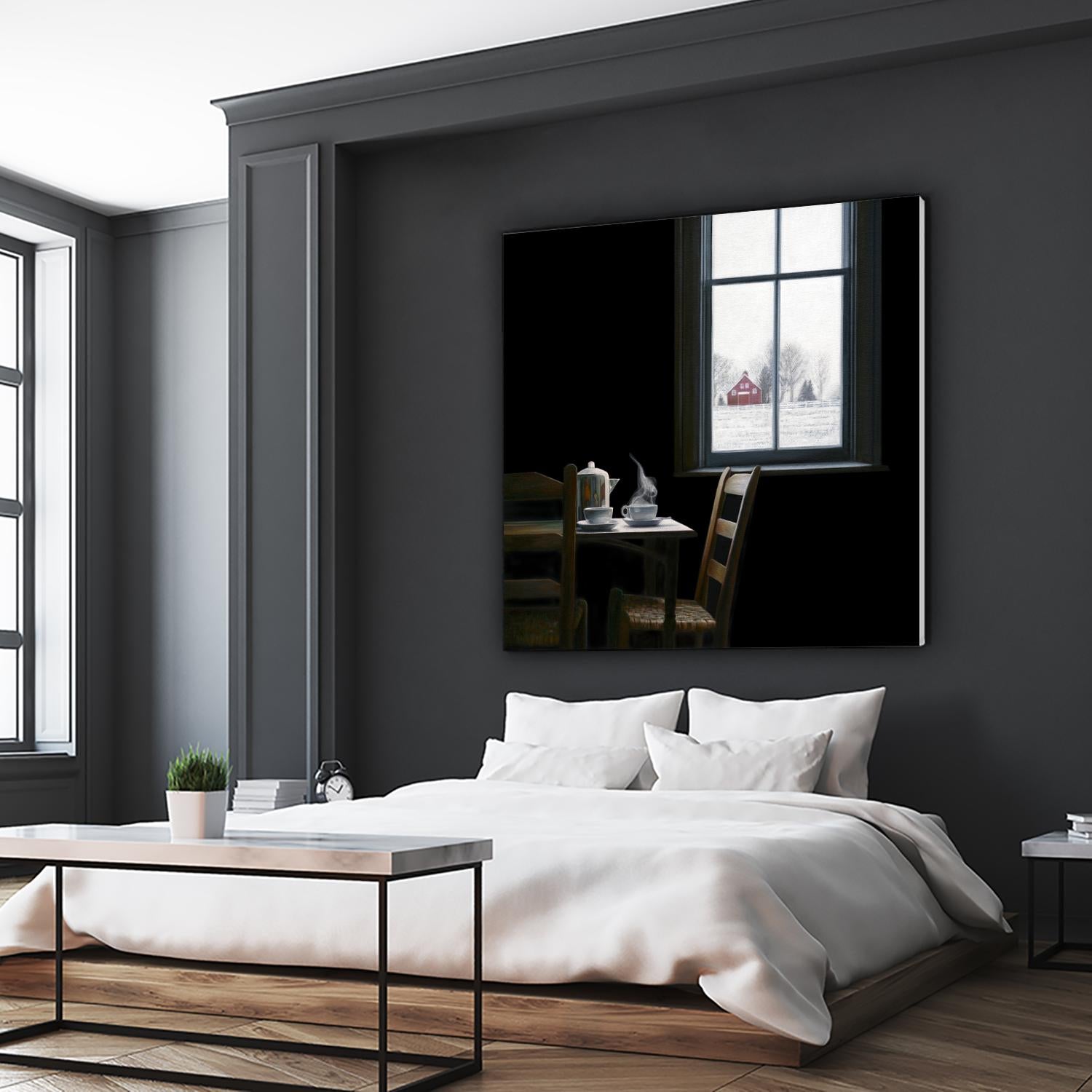 Pause by Karen Hollingsworth on GIANT ART - multi floral/still life, landscapes, chairs, coffee, farms, interiors, snow, winter, country/rural