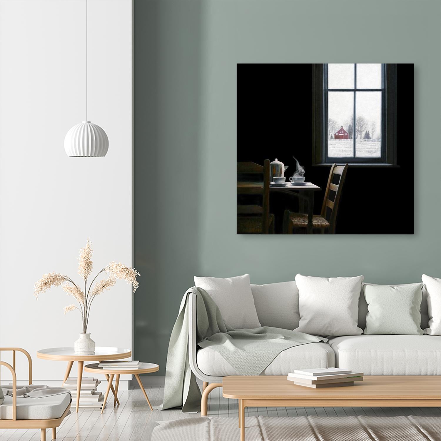 Pause by Karen Hollingsworth on GIANT ART - multi floral/still life, landscapes, chairs, coffee, farms, interiors, snow, winter, country/rural