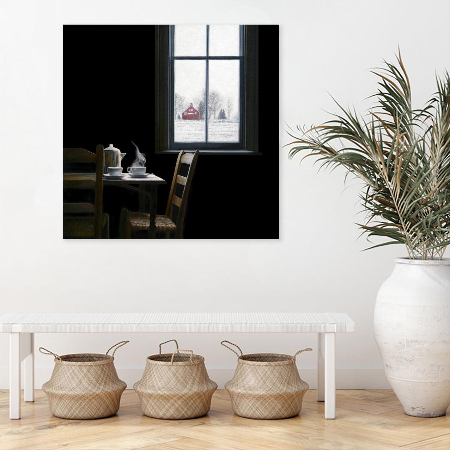 Pause by Karen Hollingsworth on GIANT ART - multi floral/still life, landscapes, chairs, coffee, farms, interiors, snow, winter, country/rural