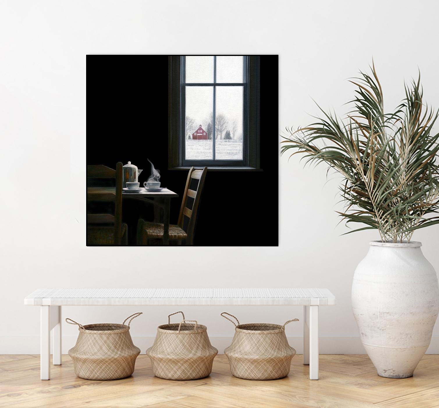 Pause by Karen Hollingsworth on GIANT ART - multi floral/still life, landscapes, chairs, coffee, farms, interiors, snow, winter, country/rural