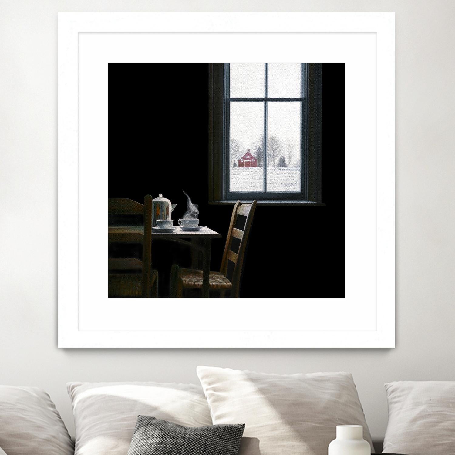 Pause by Karen Hollingsworth on GIANT ART - multi floral/still life, landscapes, chairs, coffee, farms, interiors, snow, winter, country/rural