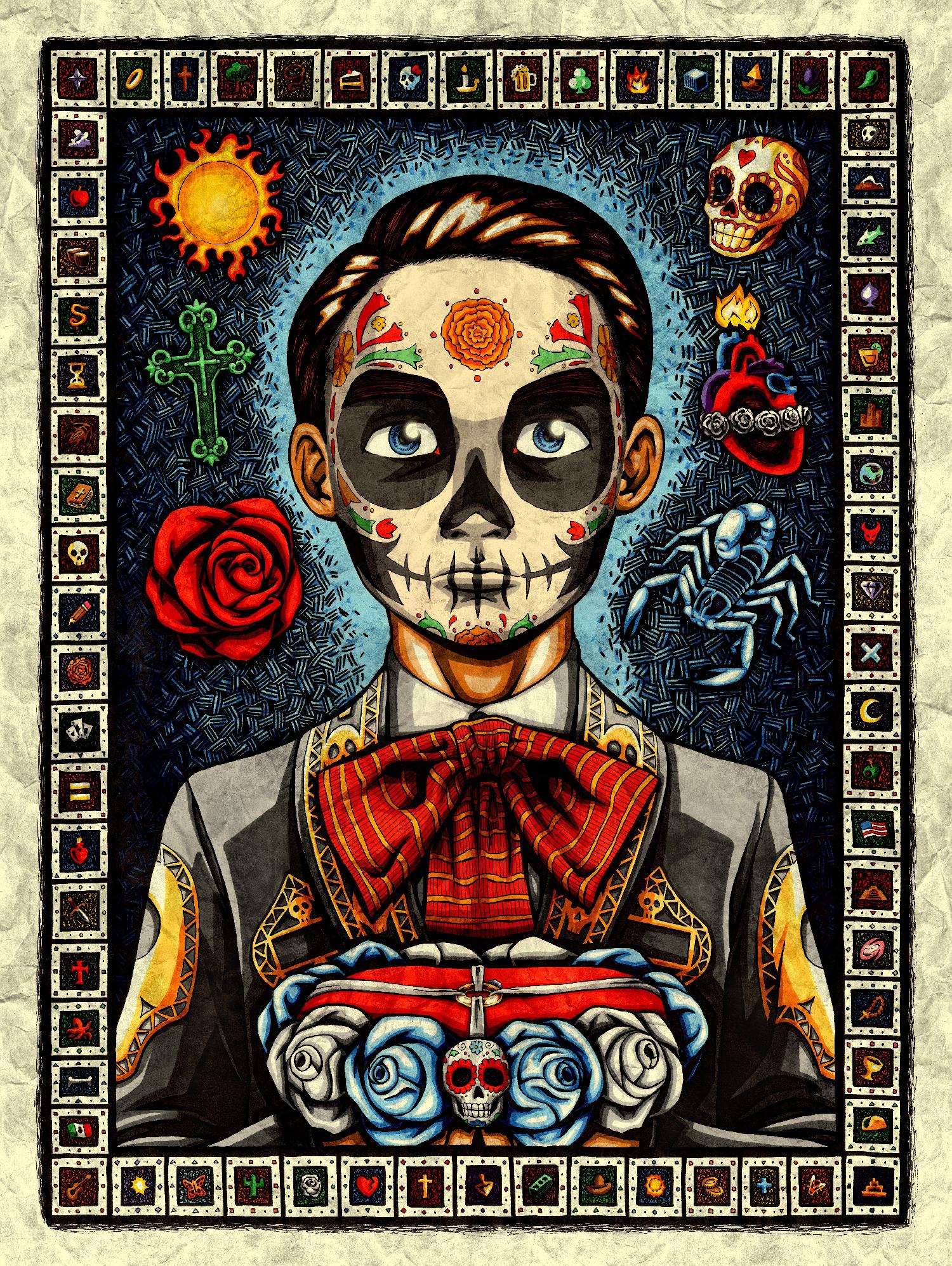 Muerto by Nicholas Ivins on GIANT ART - multicolor urban/pop surrealism; ethnic