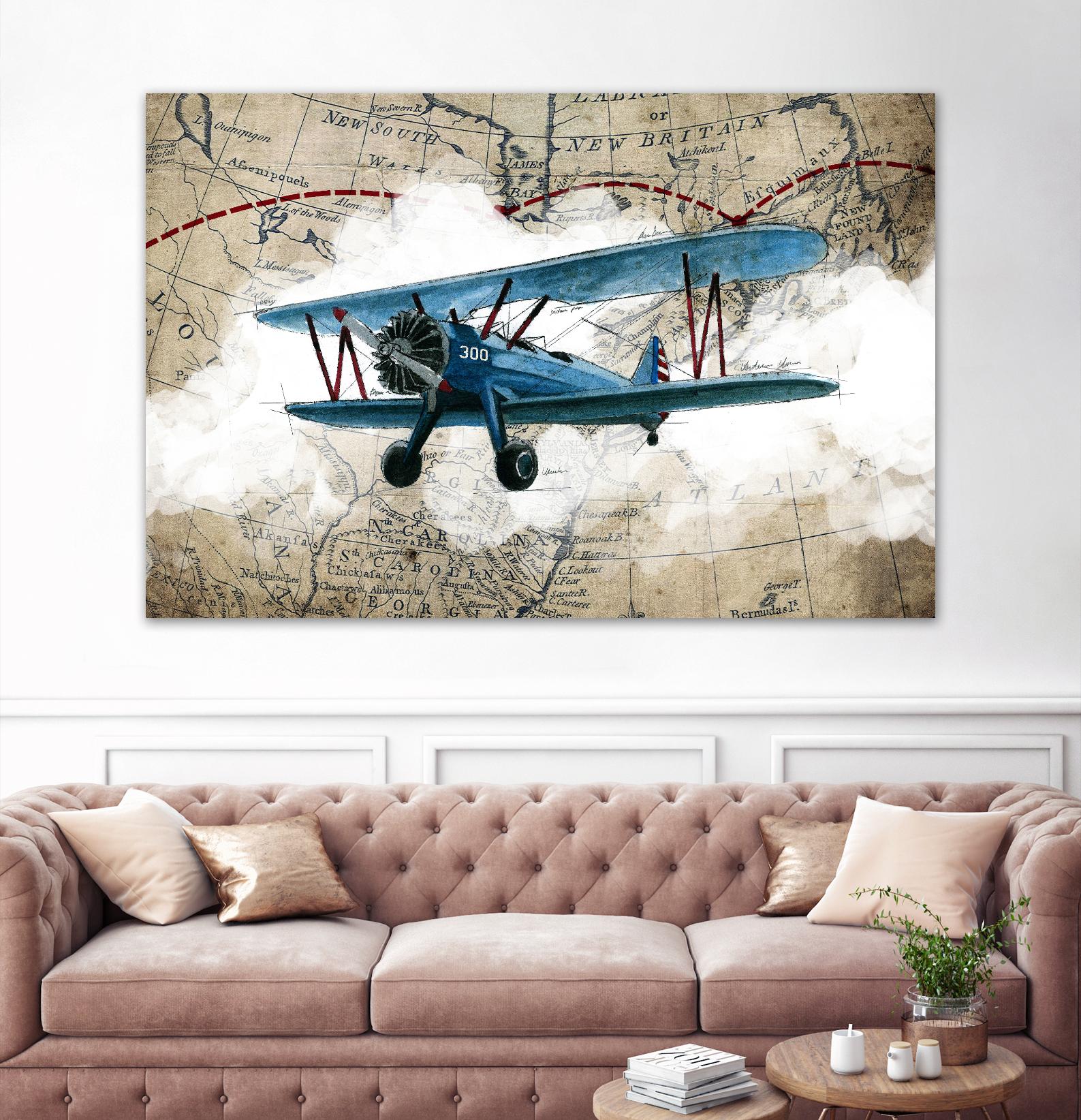 Biplane 1 by GraphINC Studio on GIANT ART - multicolor vintage