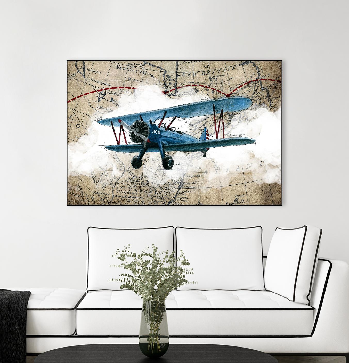 Biplane 1 by GraphINC Studio on GIANT ART - multicolor vintage