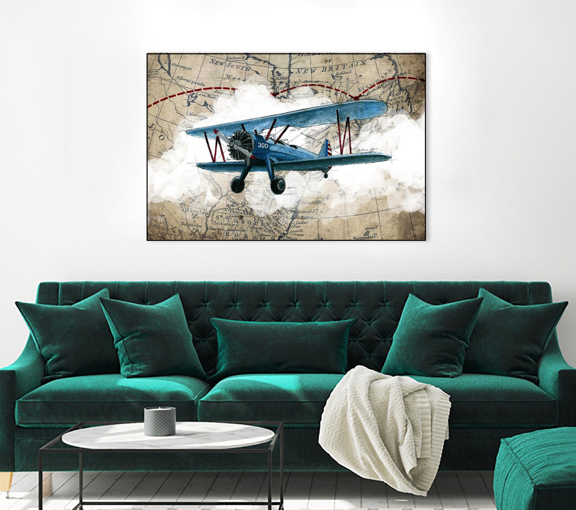 Biplane 1 by GraphINC Studio on GIANT ART - multicolor vintage