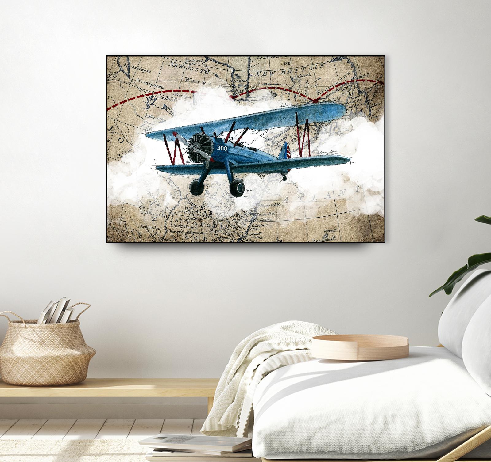 Biplane 1 by GraphINC Studio on GIANT ART - multicolor vintage