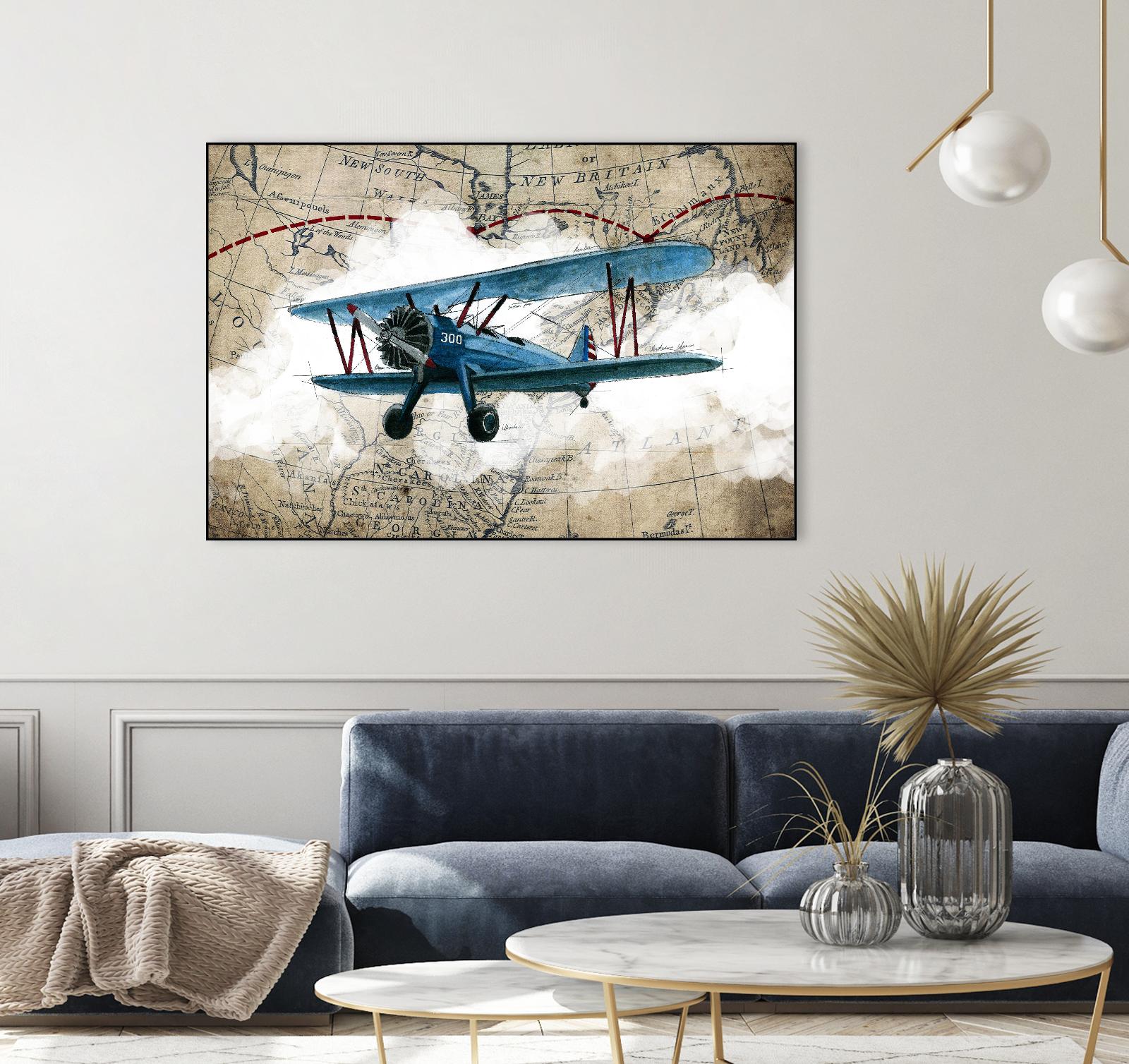 Biplane 1 by GraphINC Studio on GIANT ART - multicolor vintage