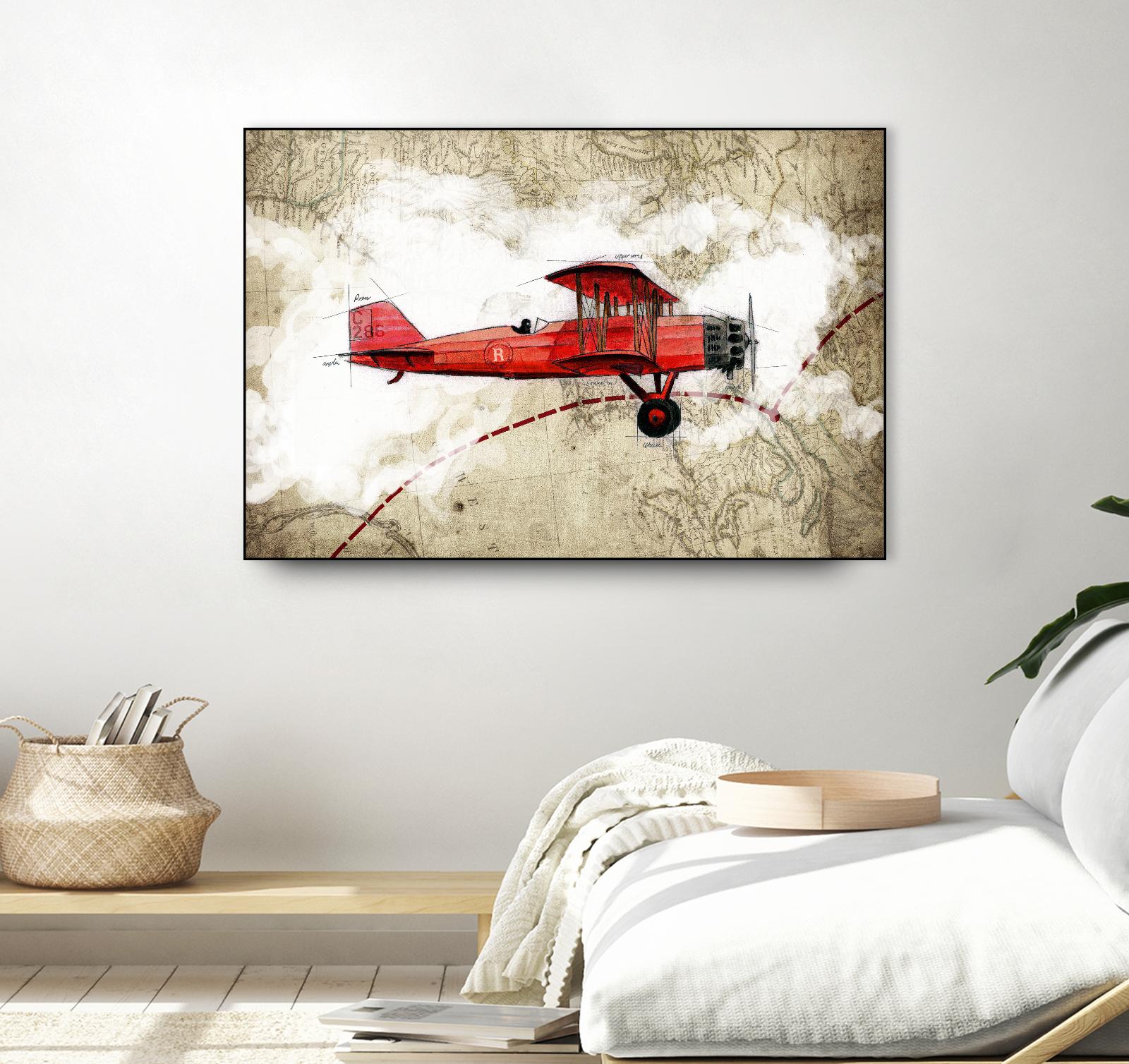 Biplane 3 by GraphINC Studio on GIANT ART - multicolor vintage
